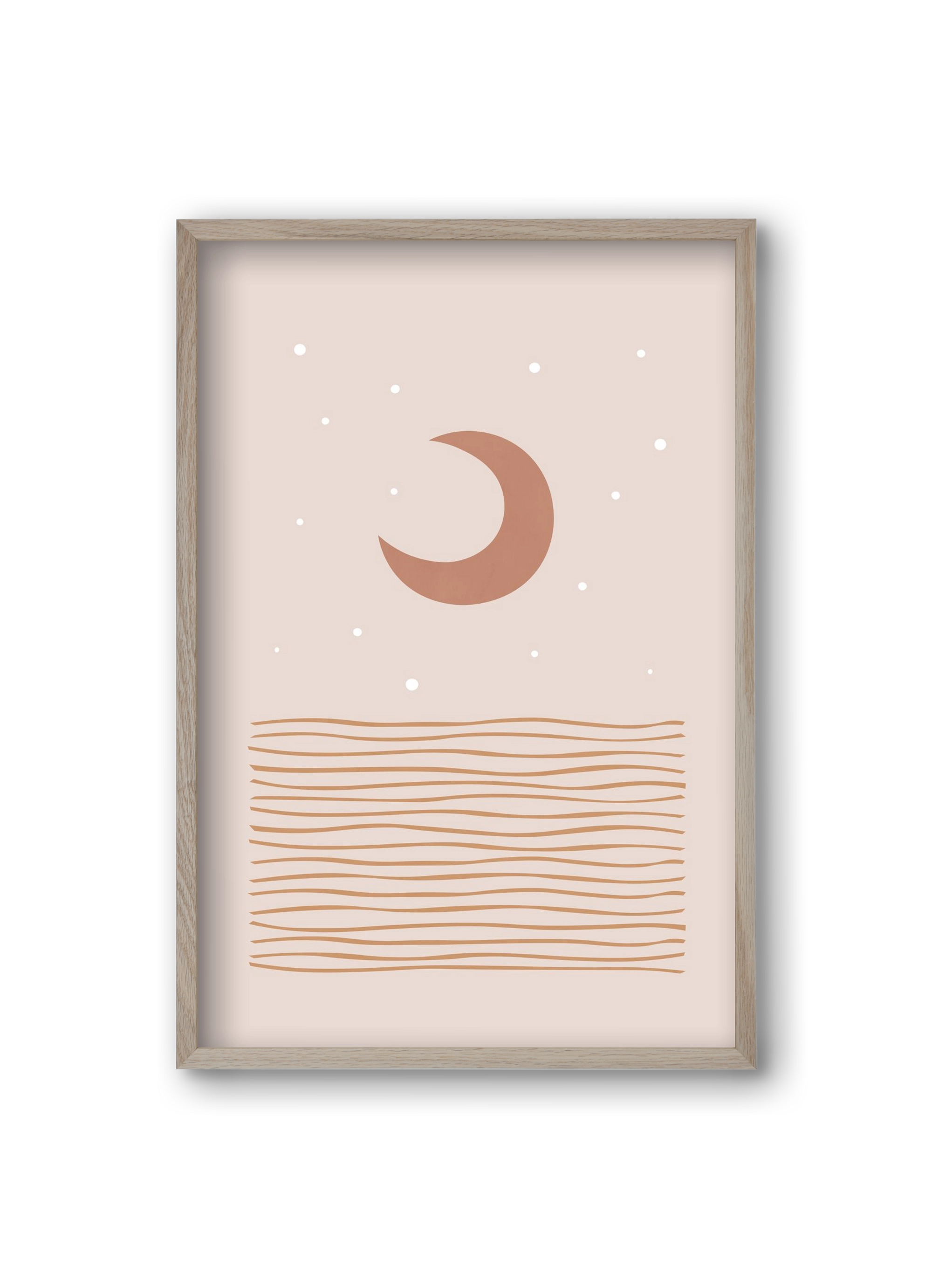 Blush Moon, 20x30 cm (20x30 cm), Tölgy keret