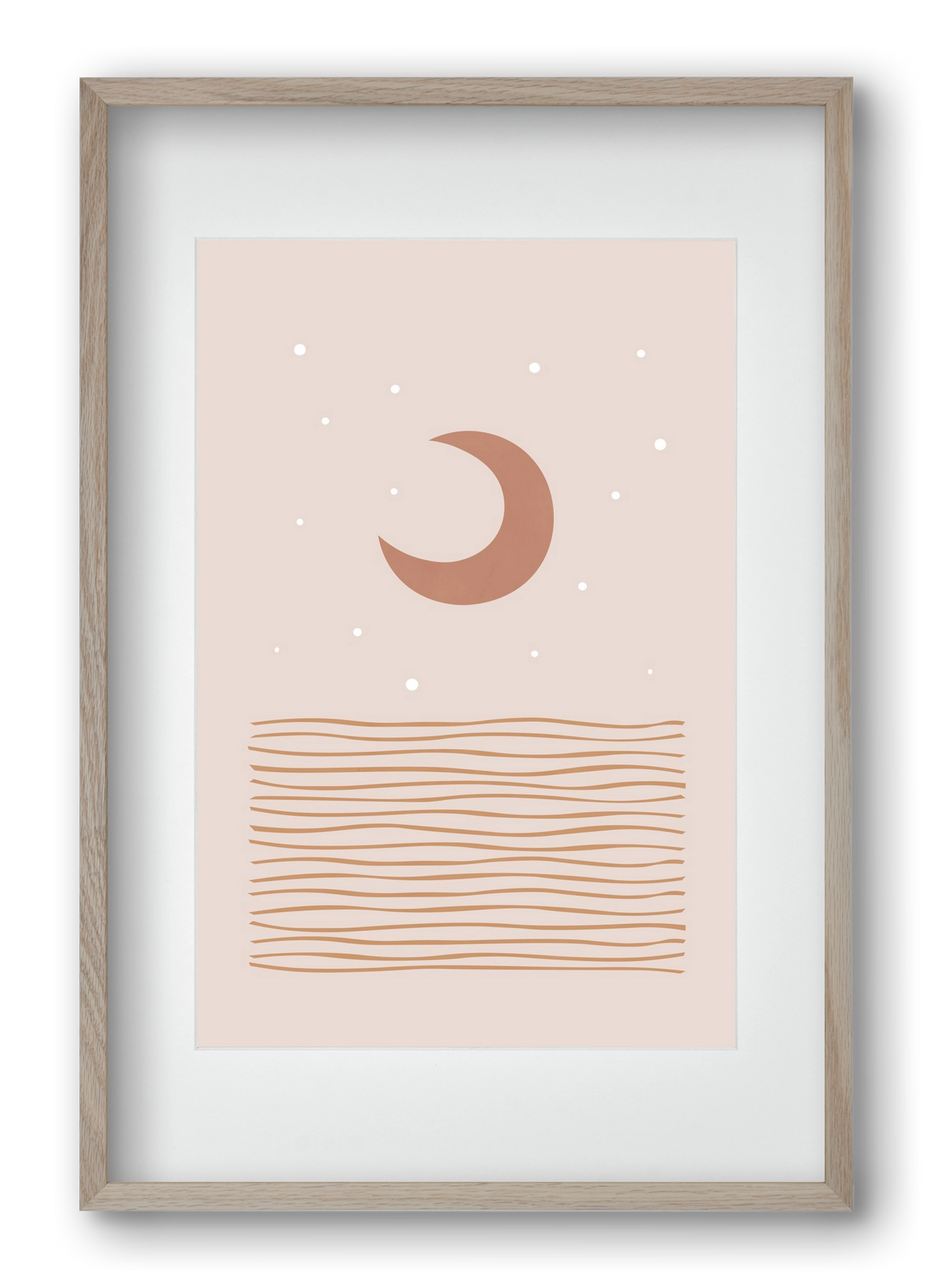 Blush Moon, 40x60 cm (30x45 cm), Tölgy keret, paszpartuval