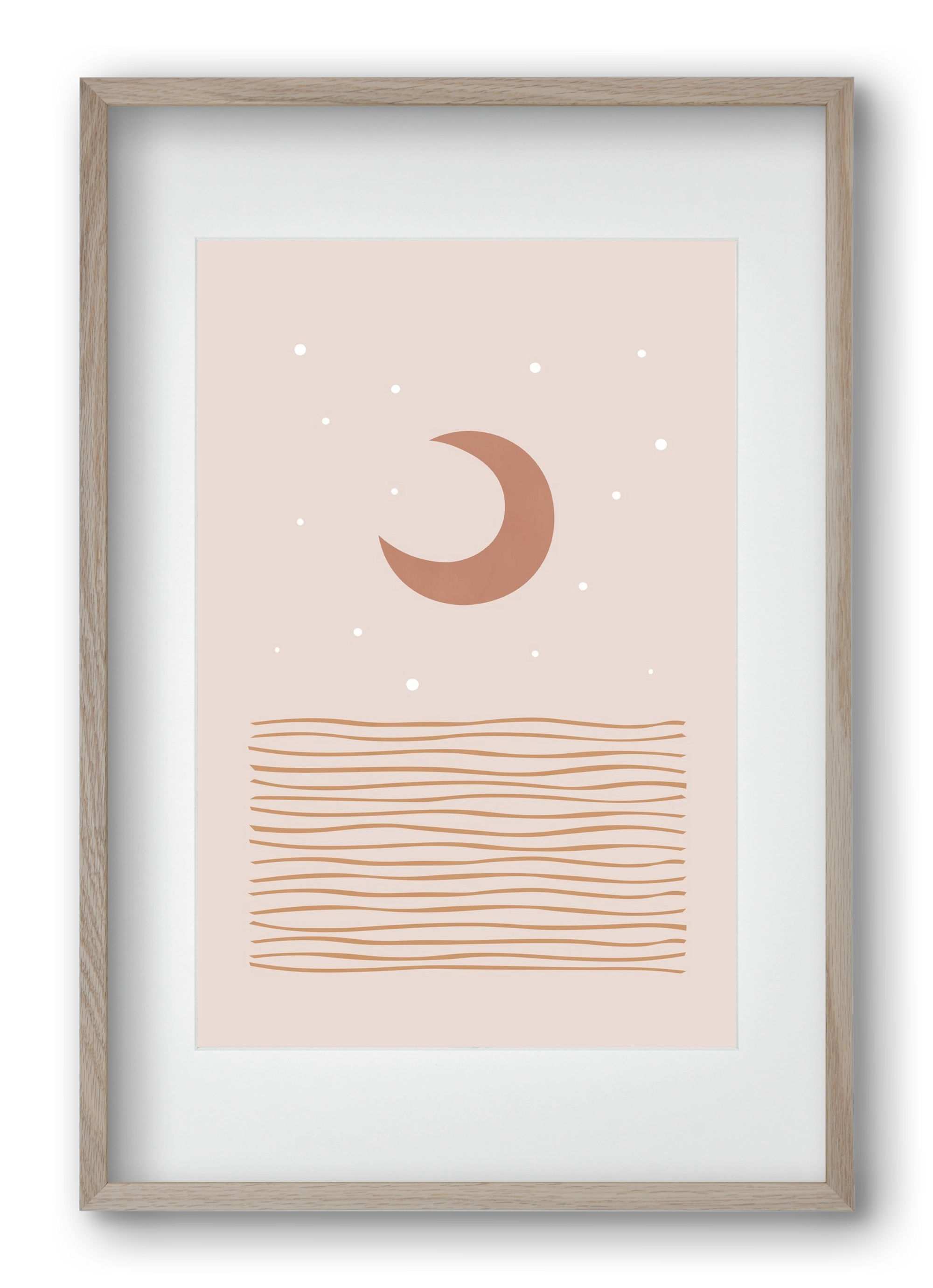 Blush Moon, 40x60 cm (30x45 cm), Tölgy keret, paszpartuval
