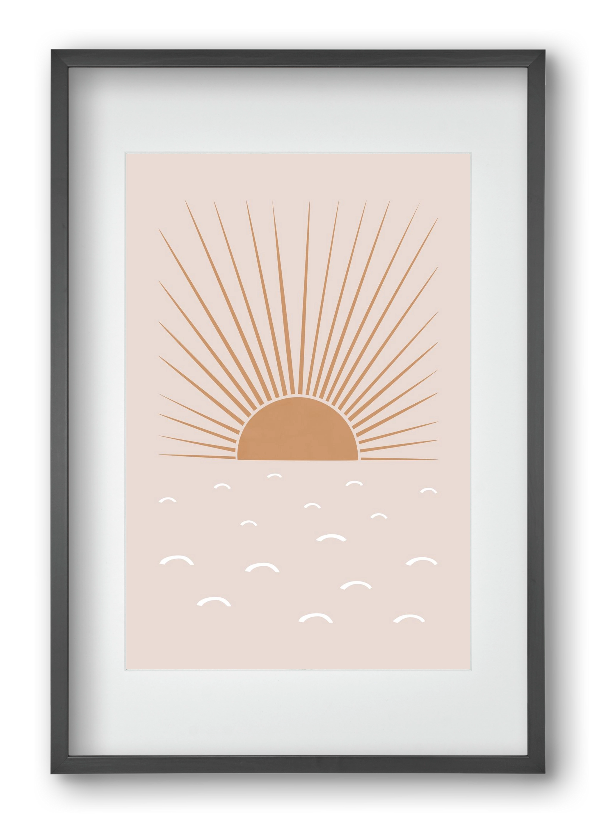 Blush Sun, 40x60 cm (30x45 cm), Fekete keret, paszpartuval