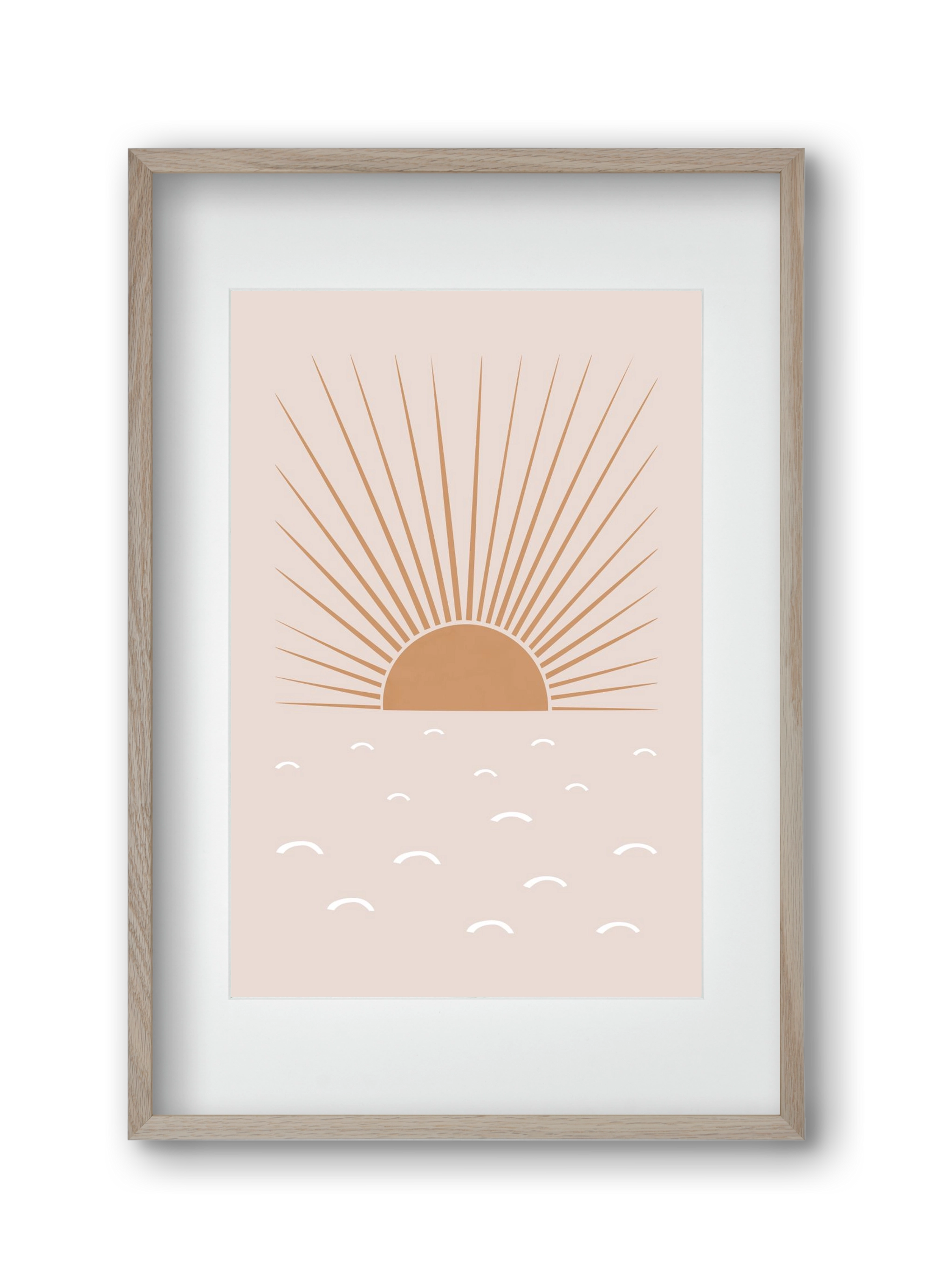 Blush Sun, 30x45 cm (20x30 cm), Tölgy keret, paszpartuval