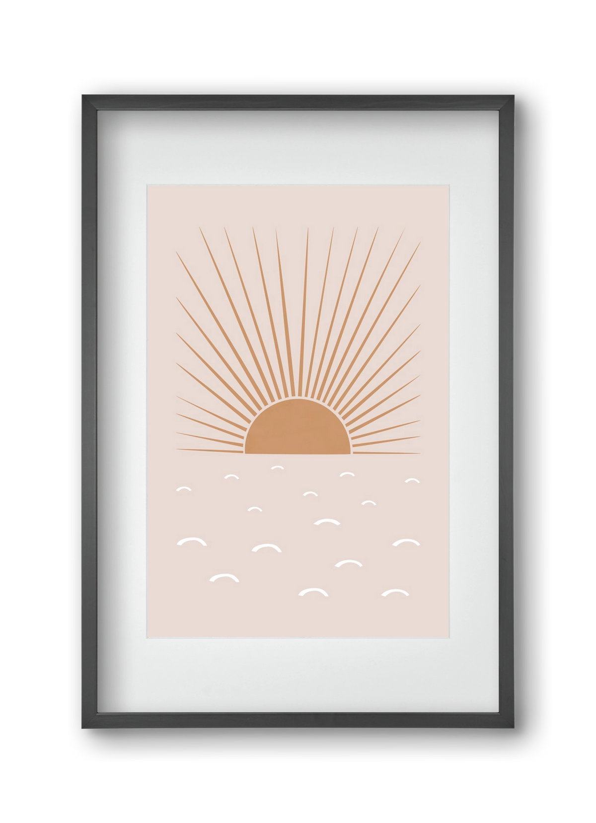 Blush Sun, 30x45 cm (20x30 cm), Fekete keret, paszpartuval