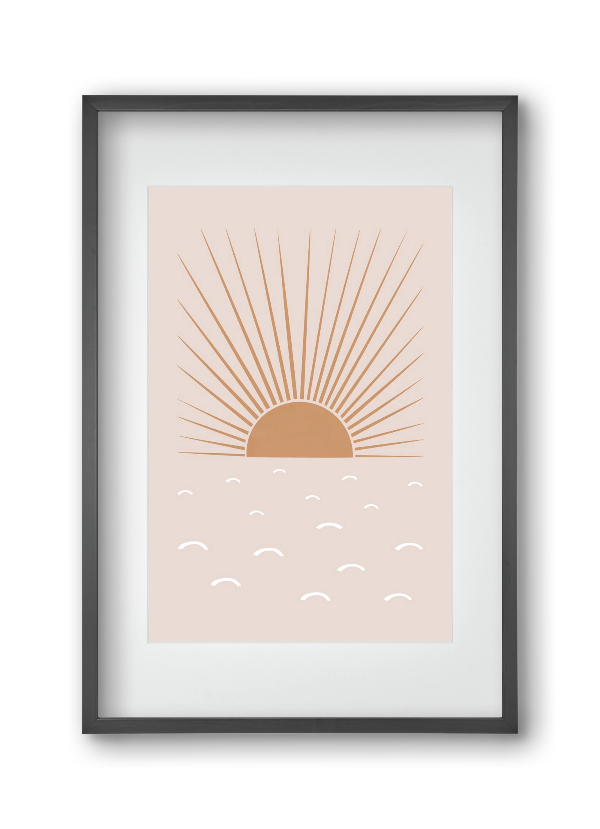 Blush Sun, 30x45 cm (20x30 cm), Fekete keret, paszpartuval