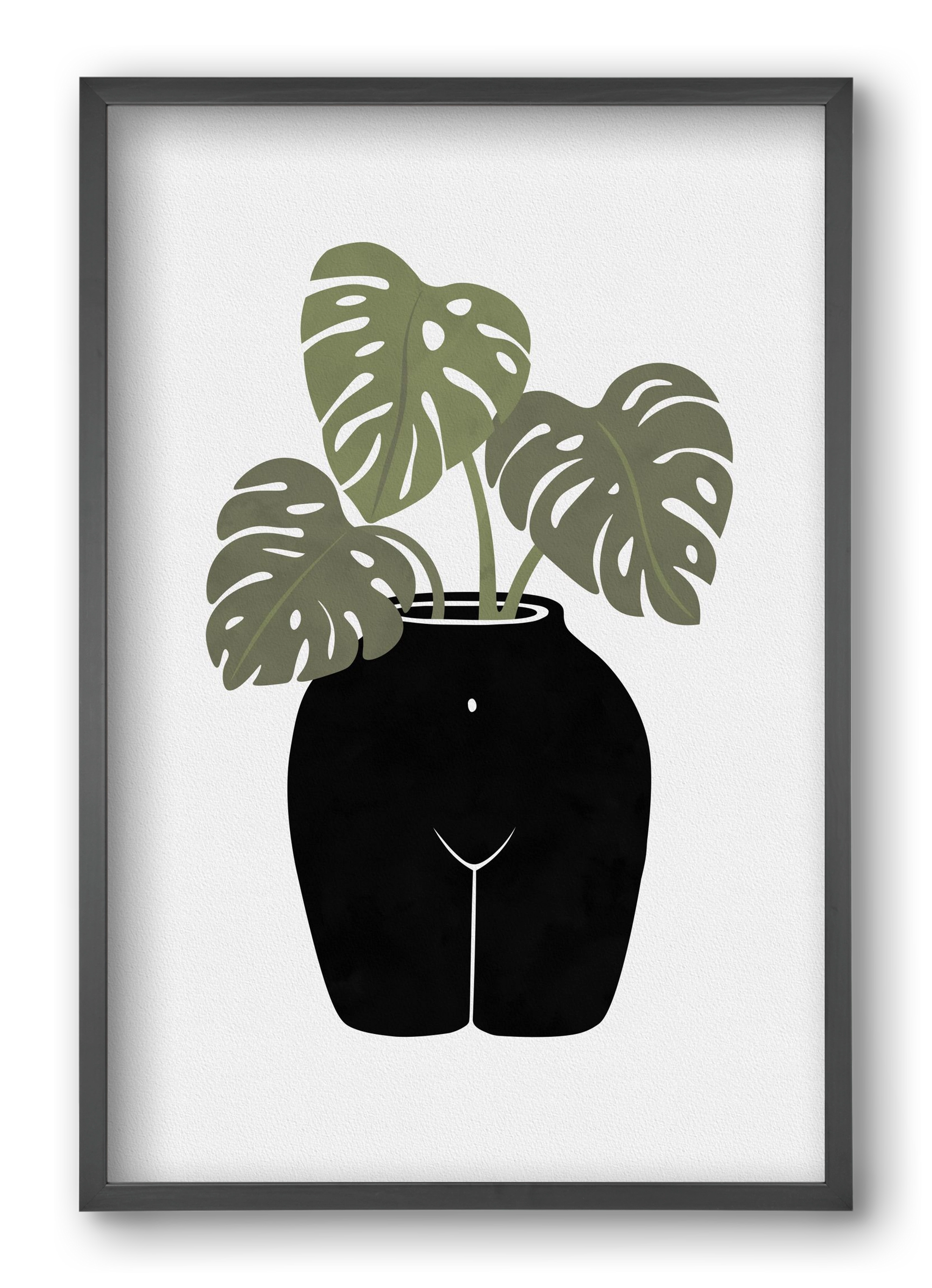 Body-tanical Vase, 40x60 cm (40x60 cm), Fekete keret