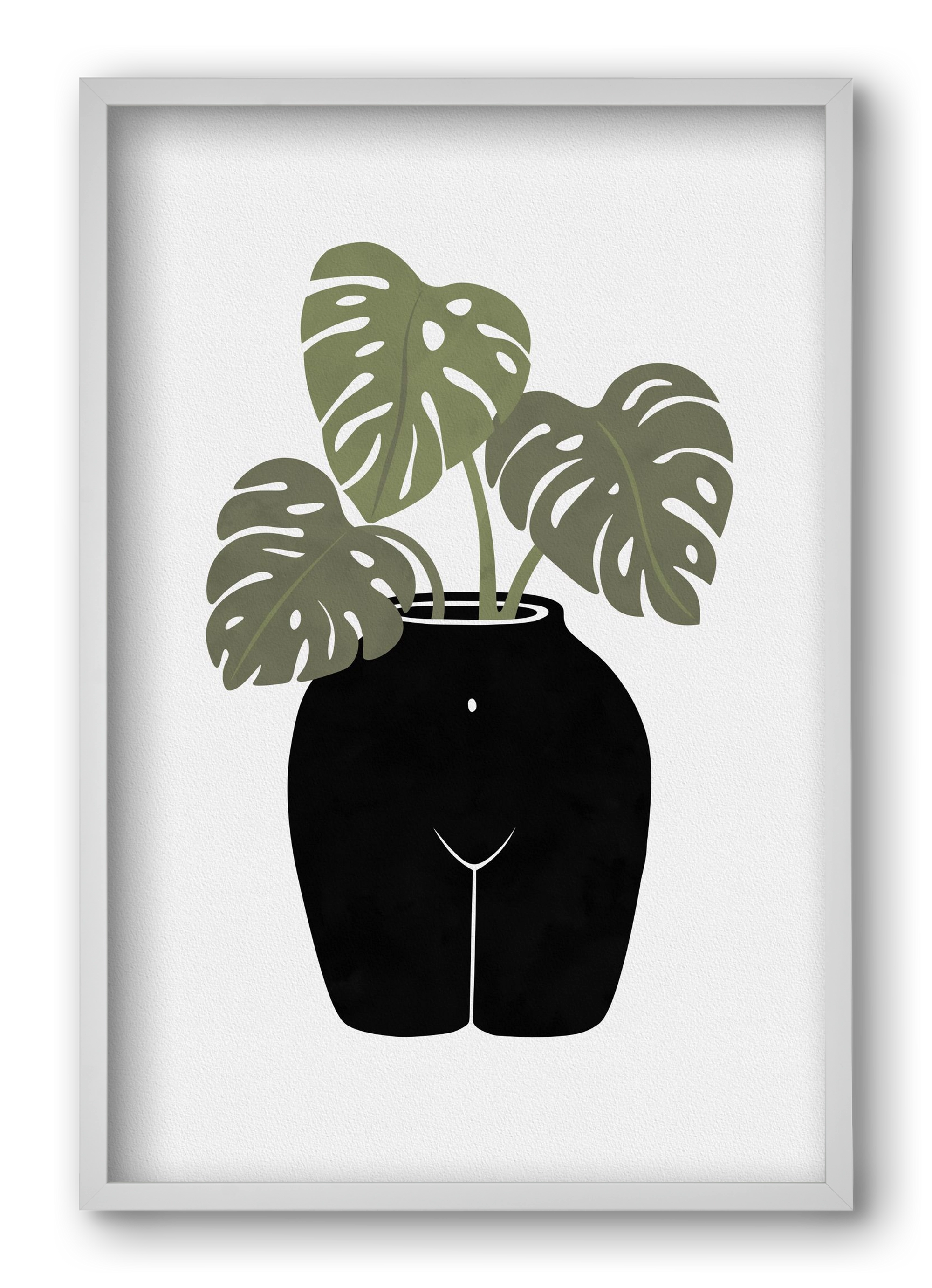 Body-tanical Vase, 40x60 cm (40x60 cm), Fehér keret