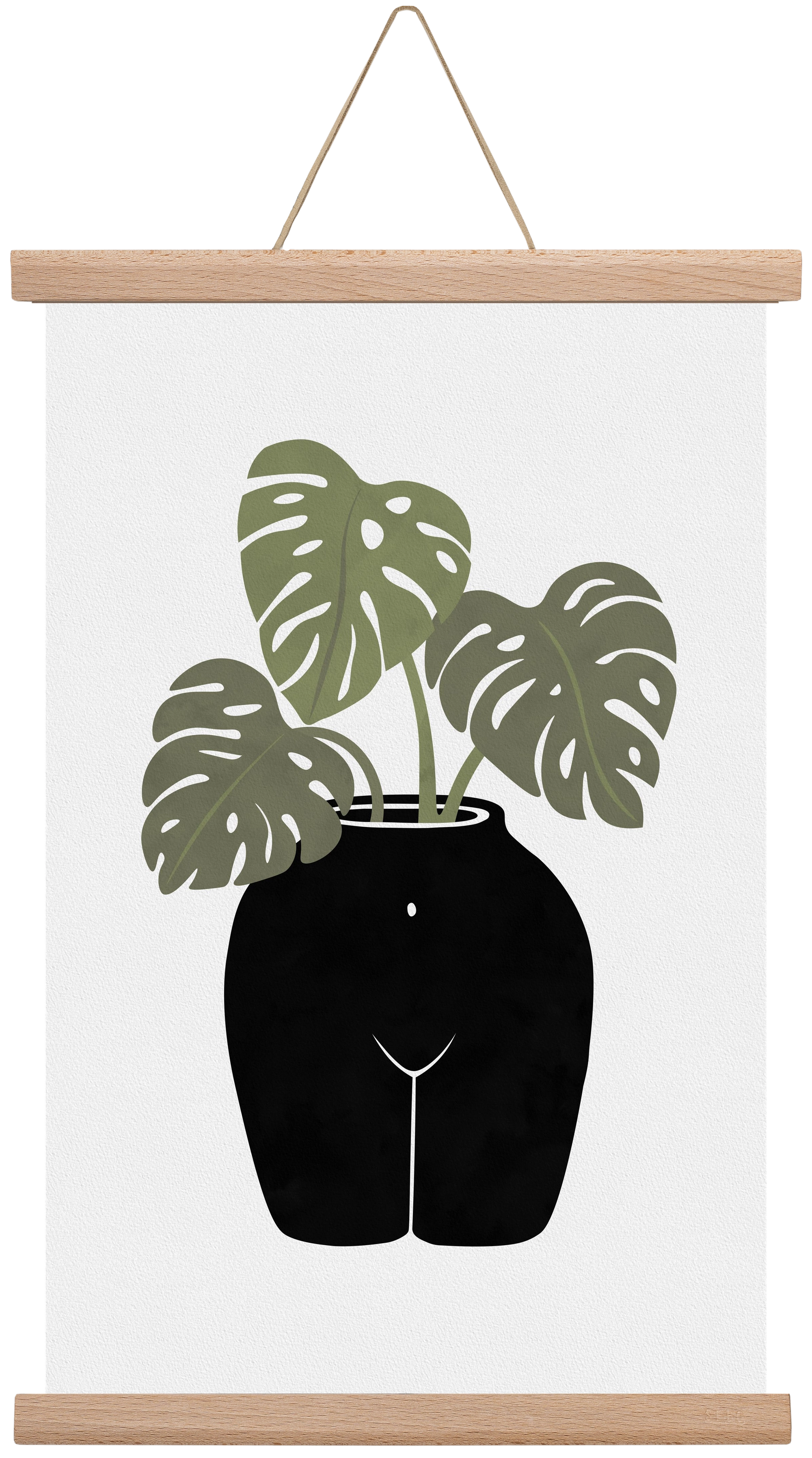 Body-tanical Vase, 30x45 cm (30x45 cm), Tölgy akasztó