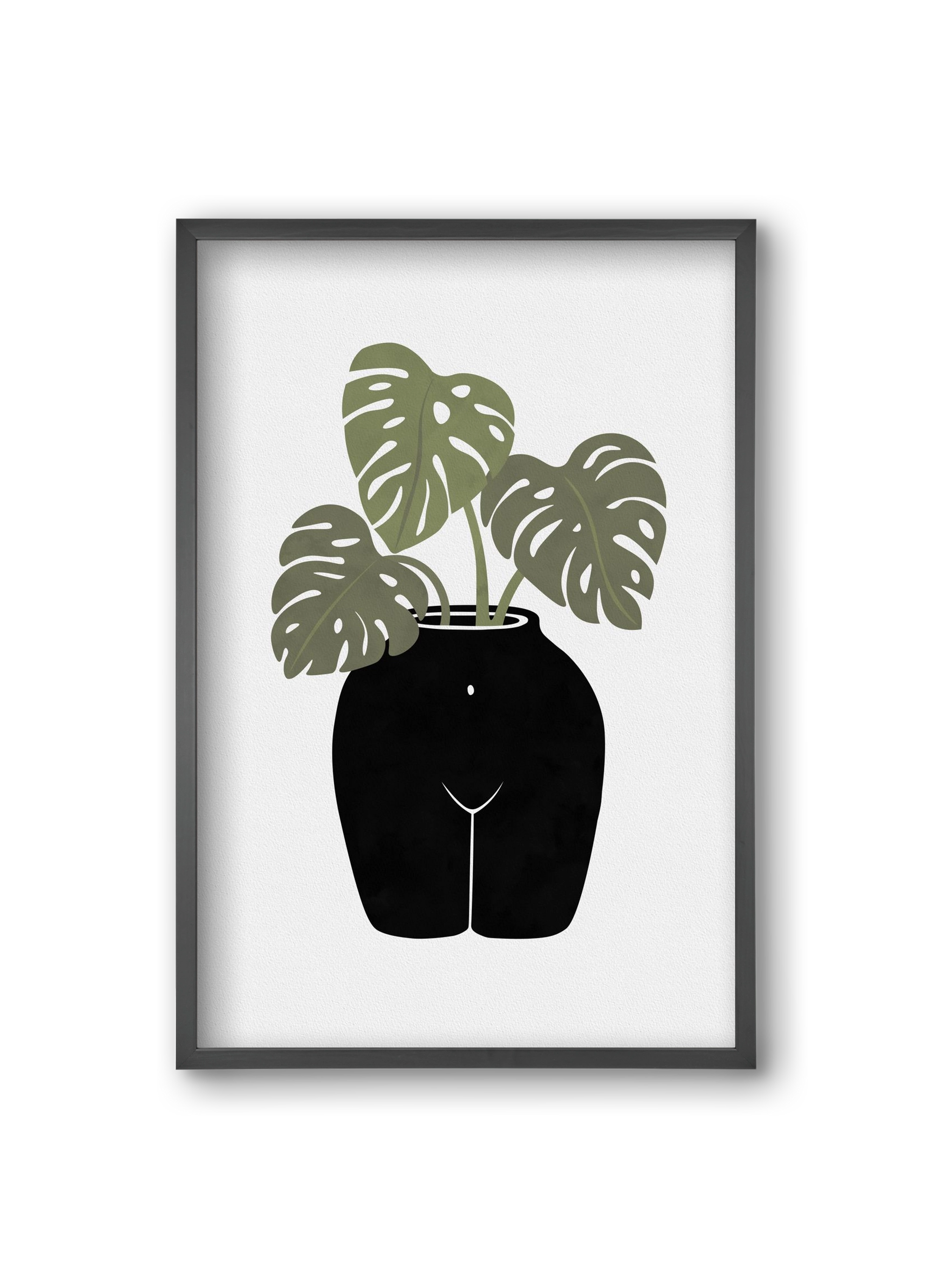 Body-tanical Vase, 20x30 cm (20x30 cm), Fekete keret