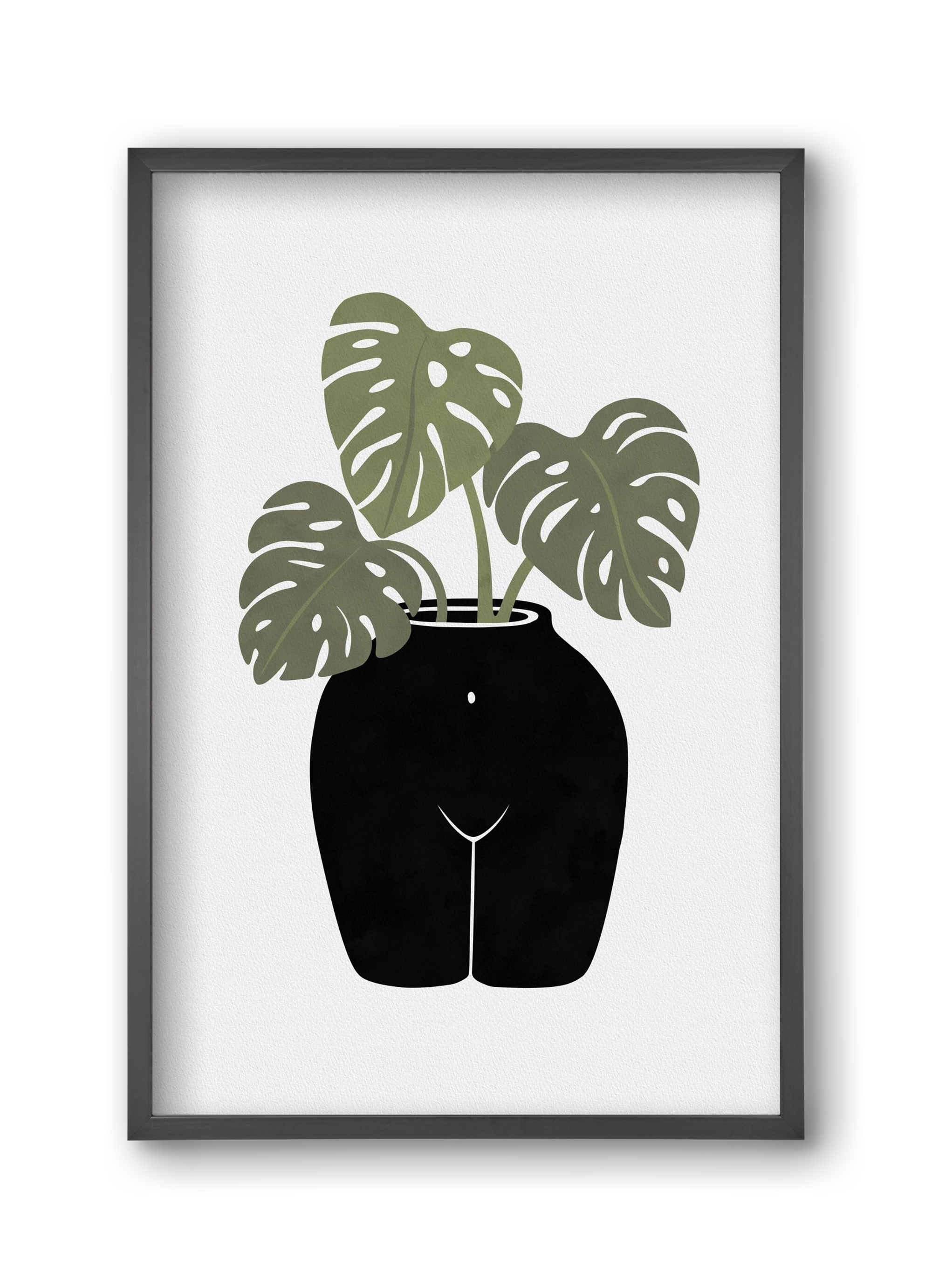 Body-tanical Vase, 30x45 cm (30x45 cm), Fekete keret