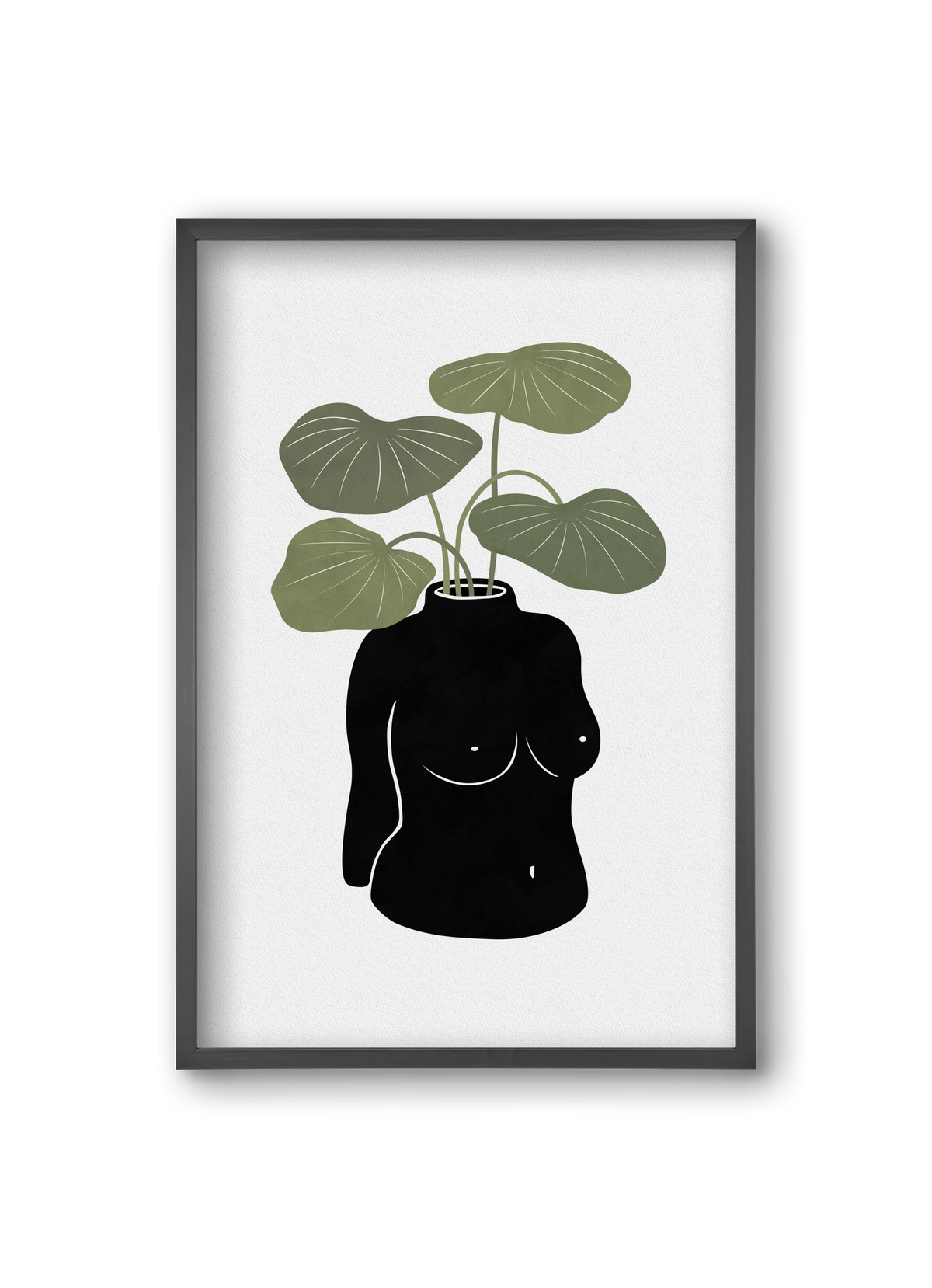 Boob-tanical Vase, 20x30 cm (20x30 cm), Fekete keret