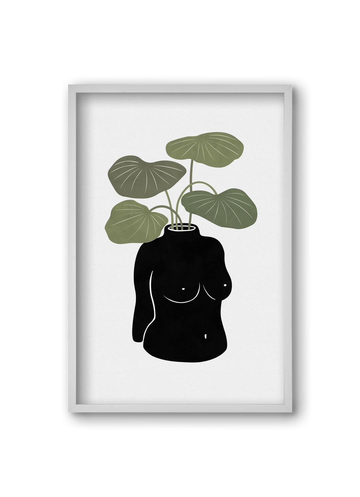 Boob-tanical Vase, 20x30 cm (20x30 cm), Fehér keret