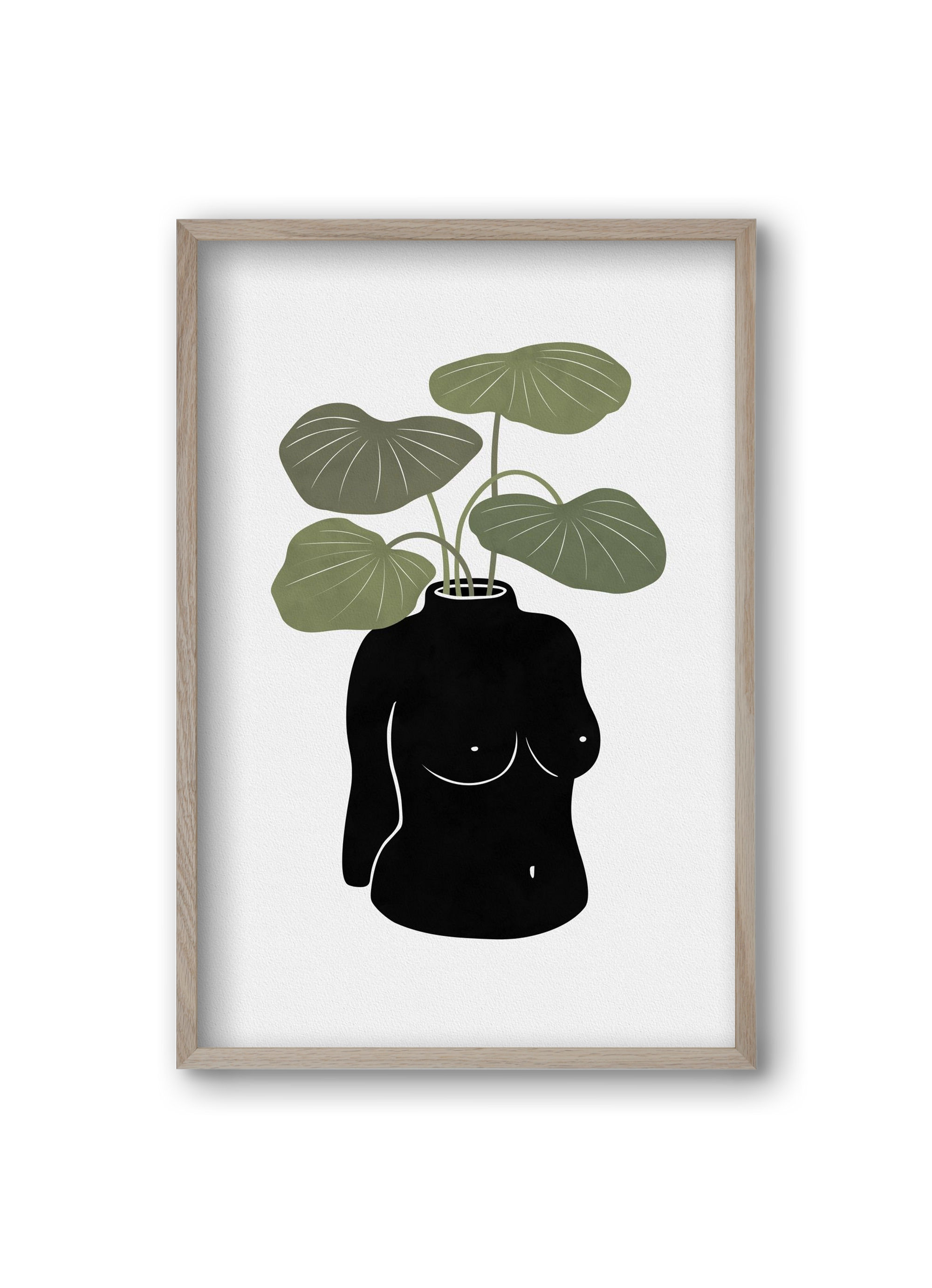 Boob-tanical Vase, 20x30 cm (20x30 cm), Tölgy keret