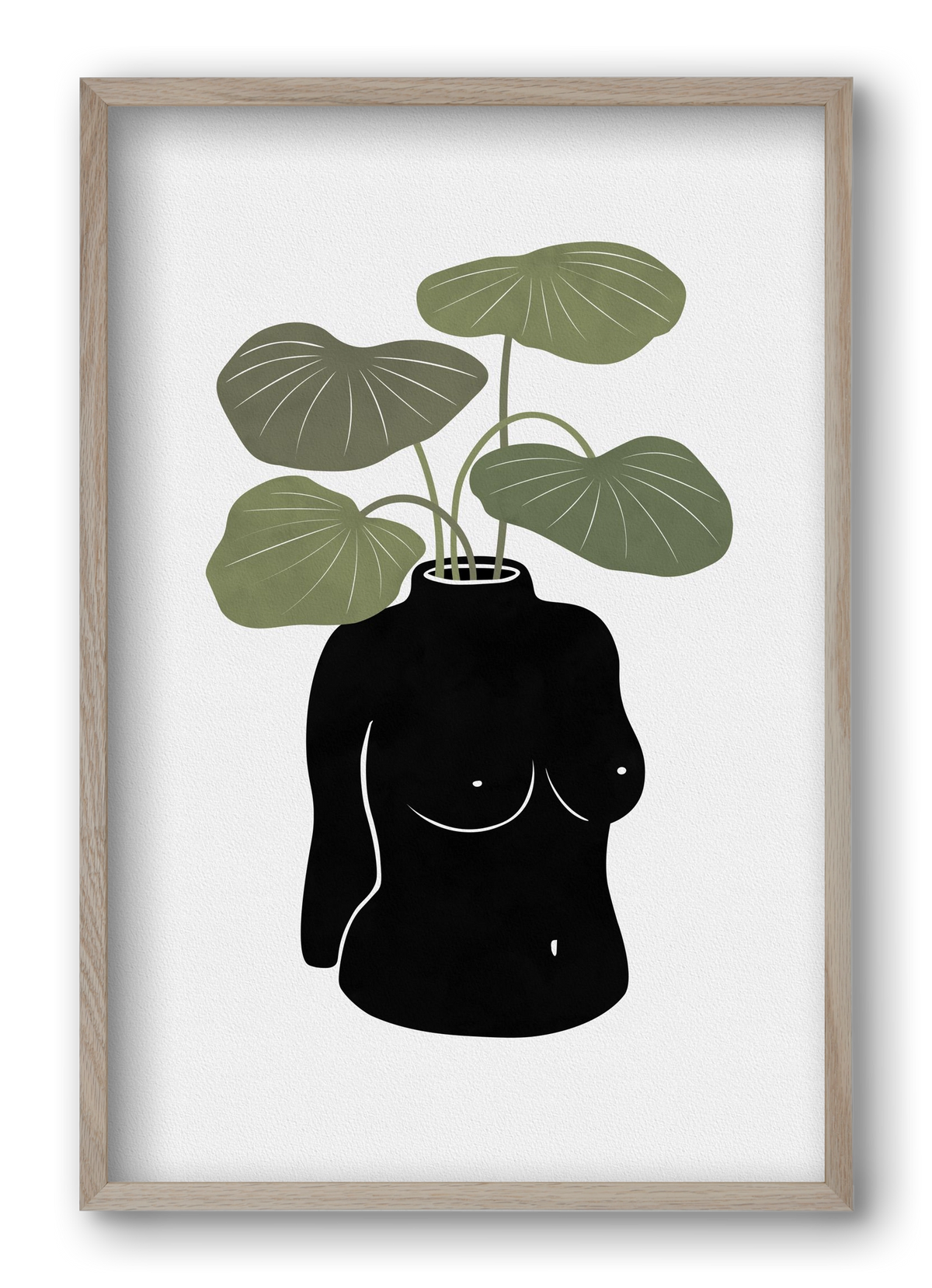 Boob-tanical Vase, 40x60 cm (40x60 cm), Tölgy keret