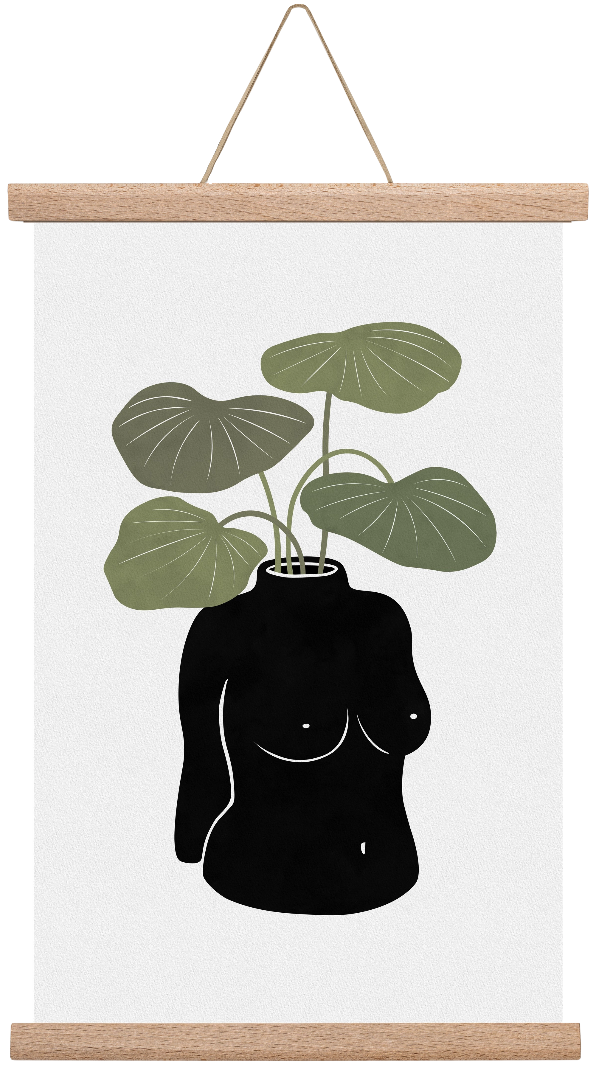 Boob-tanical Vase, 30x45 cm (30x45 cm), Tölgy akasztó