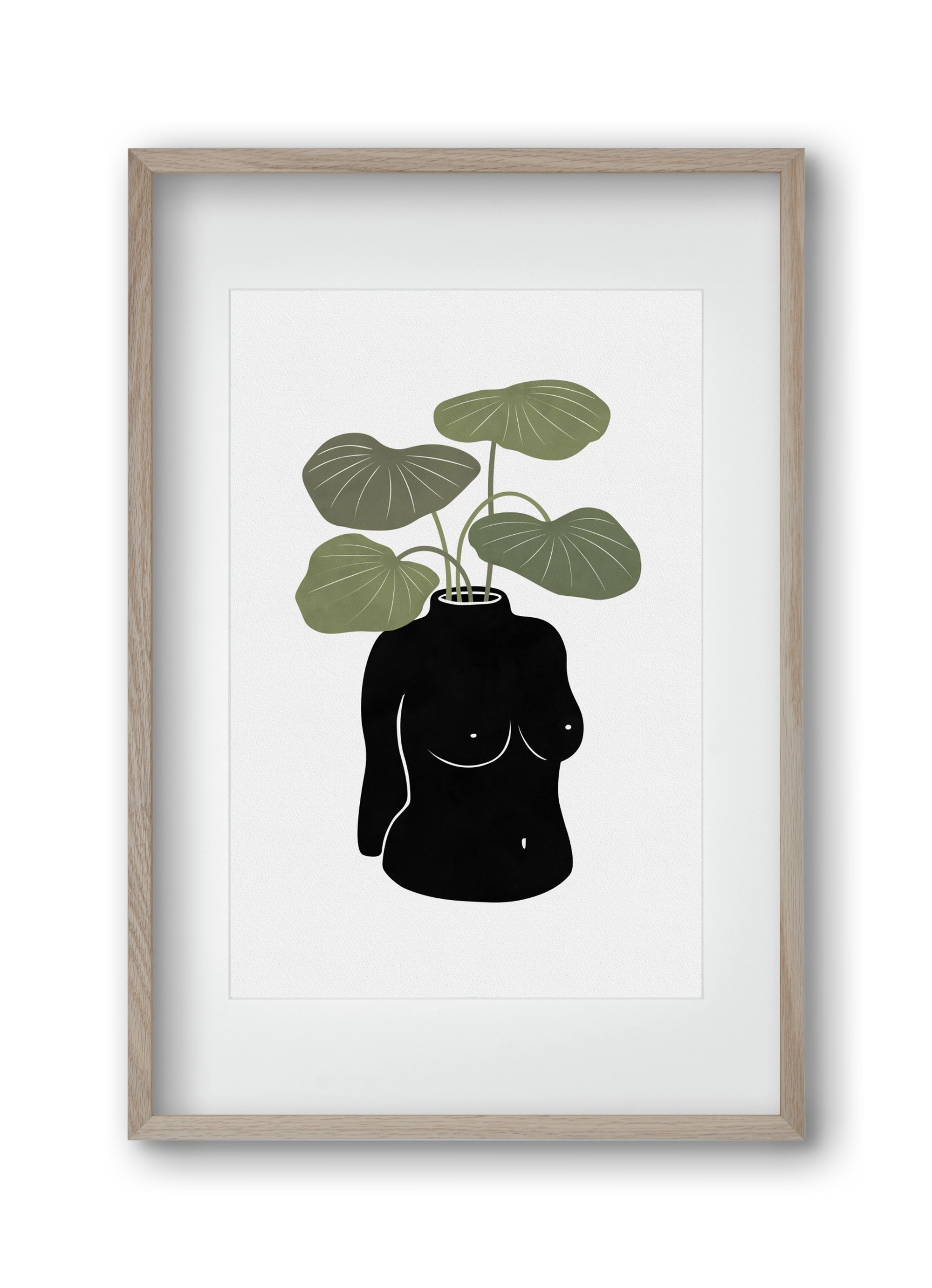 Boob-tanical Vase, 30x45 cm (20x30 cm), Tölgy keret, paszpartuval