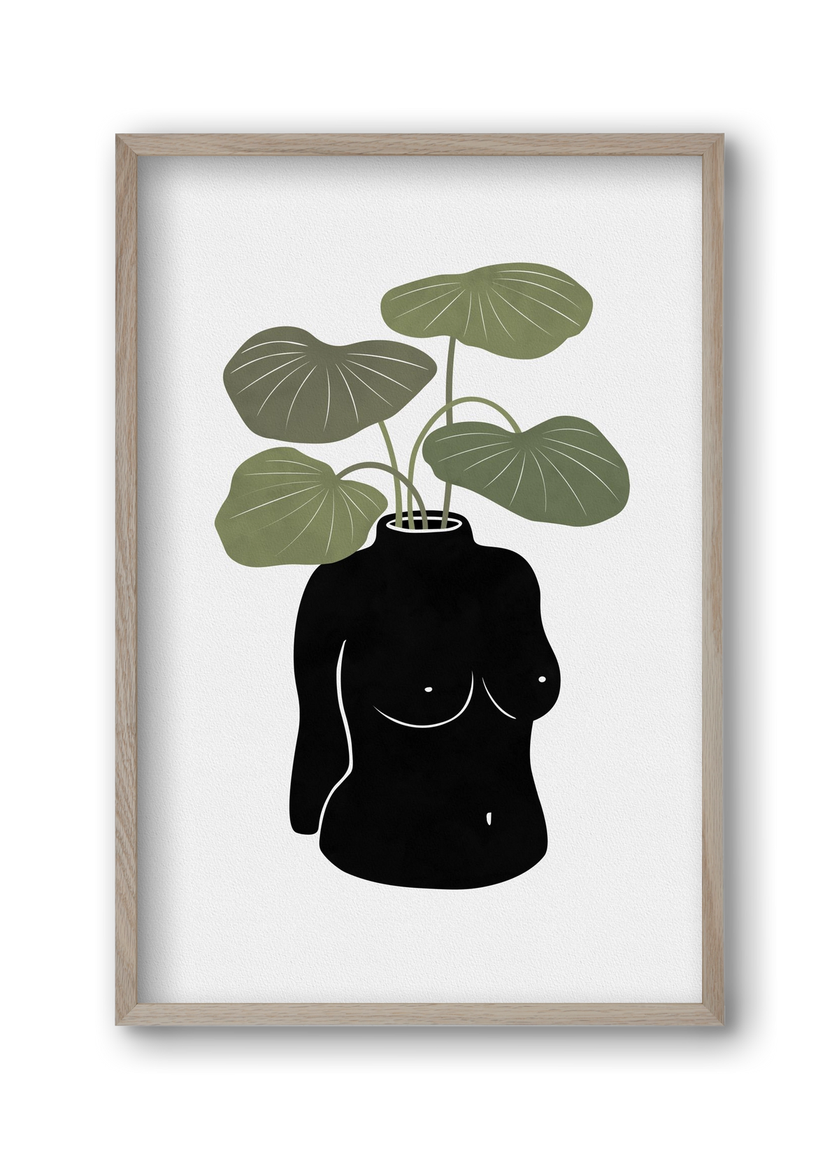 Boob-tanical Vase, 30x45 cm (30x45 cm), Tölgy keret