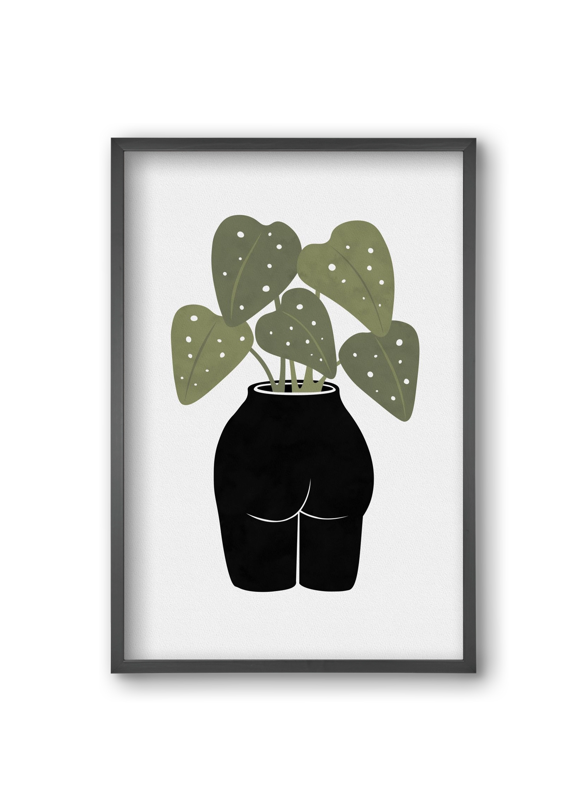 Butt-anical Vase, 20x30 cm (20x30 cm), Fekete keret