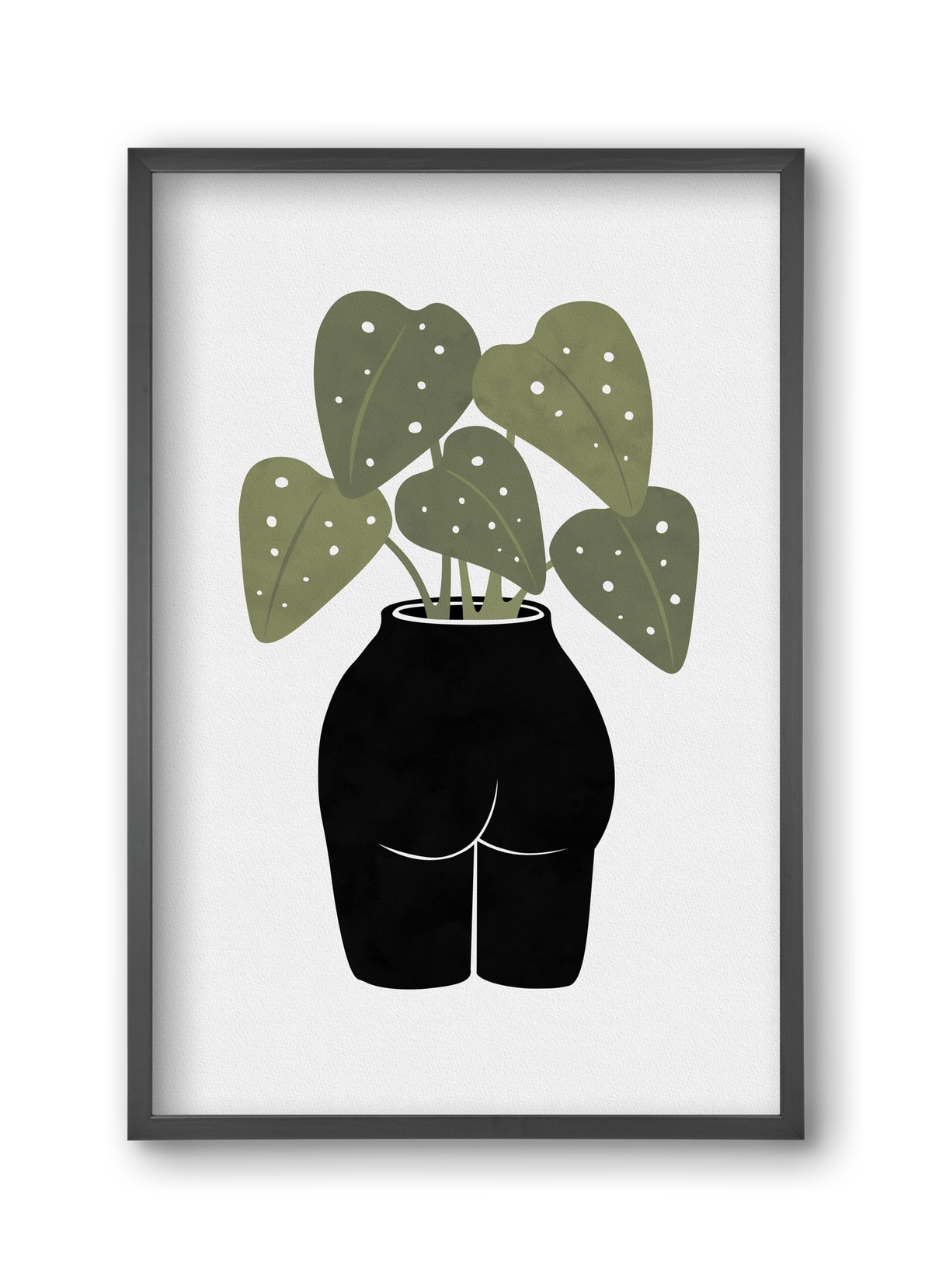 Butt-anical Vase, 30x45 cm (30x45 cm), Fekete keret