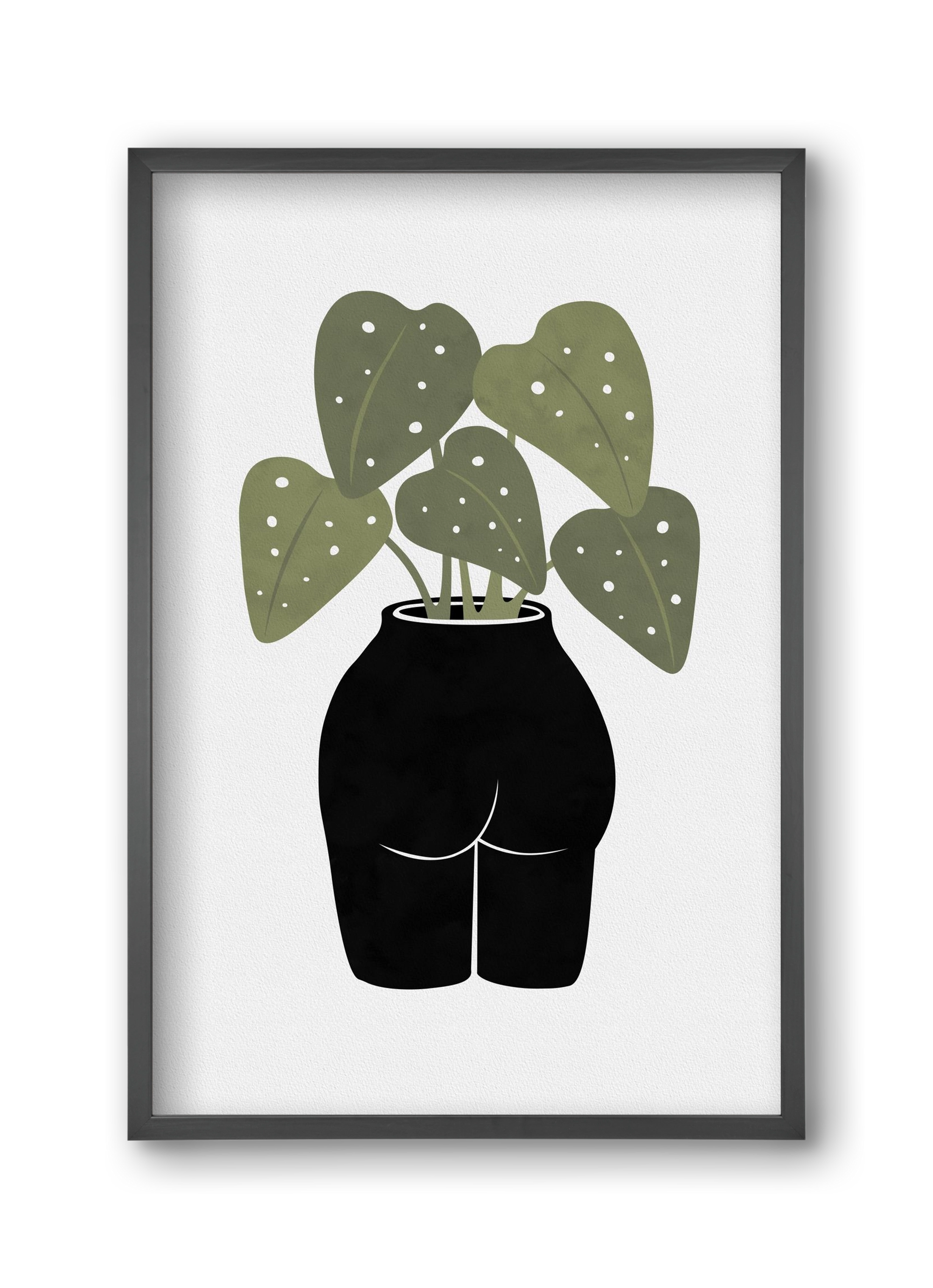 Butt-anical Vase, 30x45 cm (30x45 cm), Fekete keret