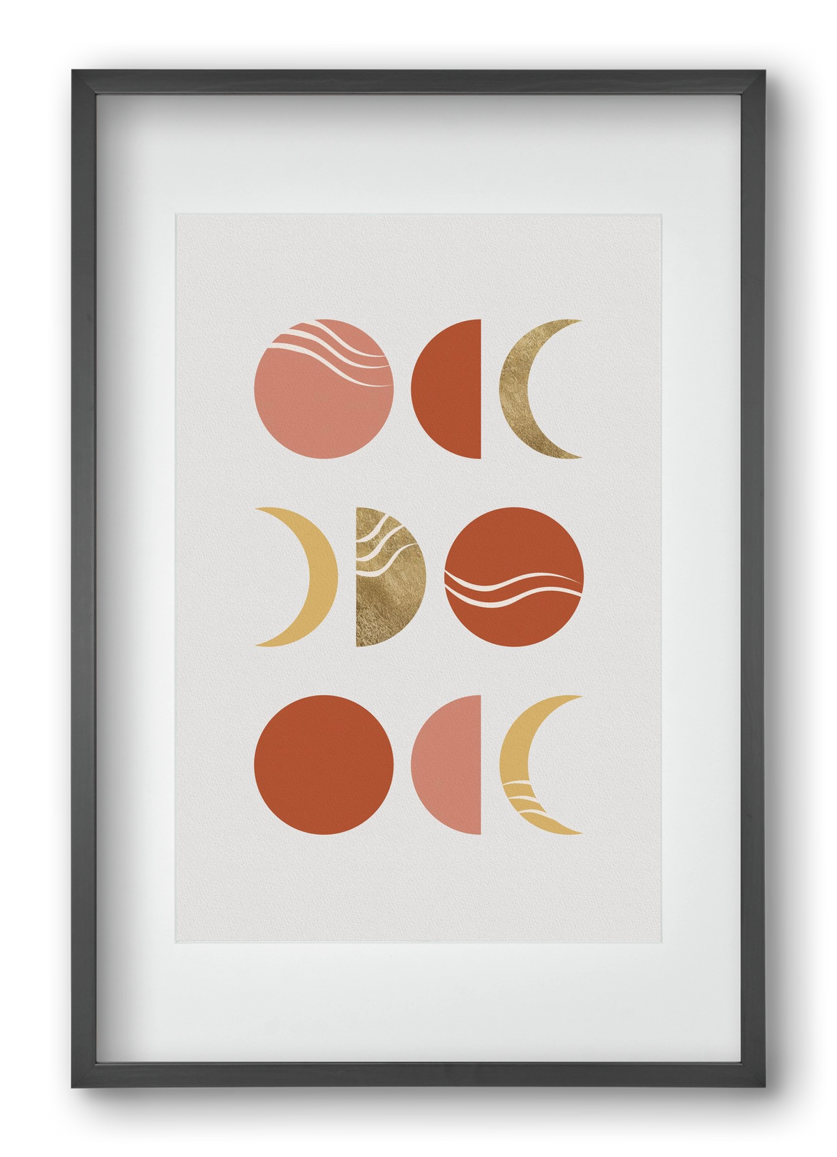 Bohemian Moon Phases, 40x60 cm (30x45 cm), Fekete keret, paszpartuval