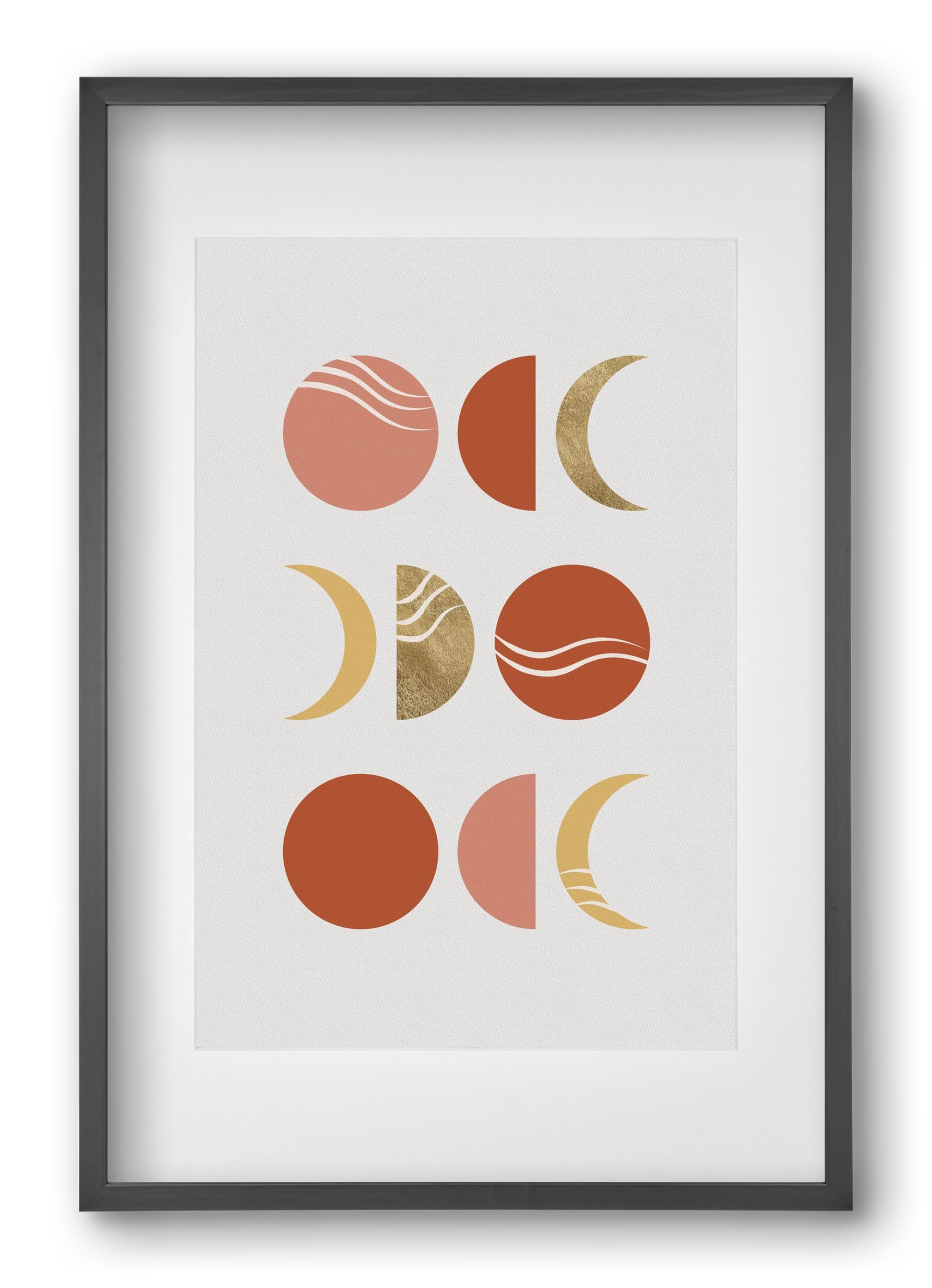 Bohemian Moon Phases, 40x60 cm (30x45 cm), Fekete keret, paszpartuval