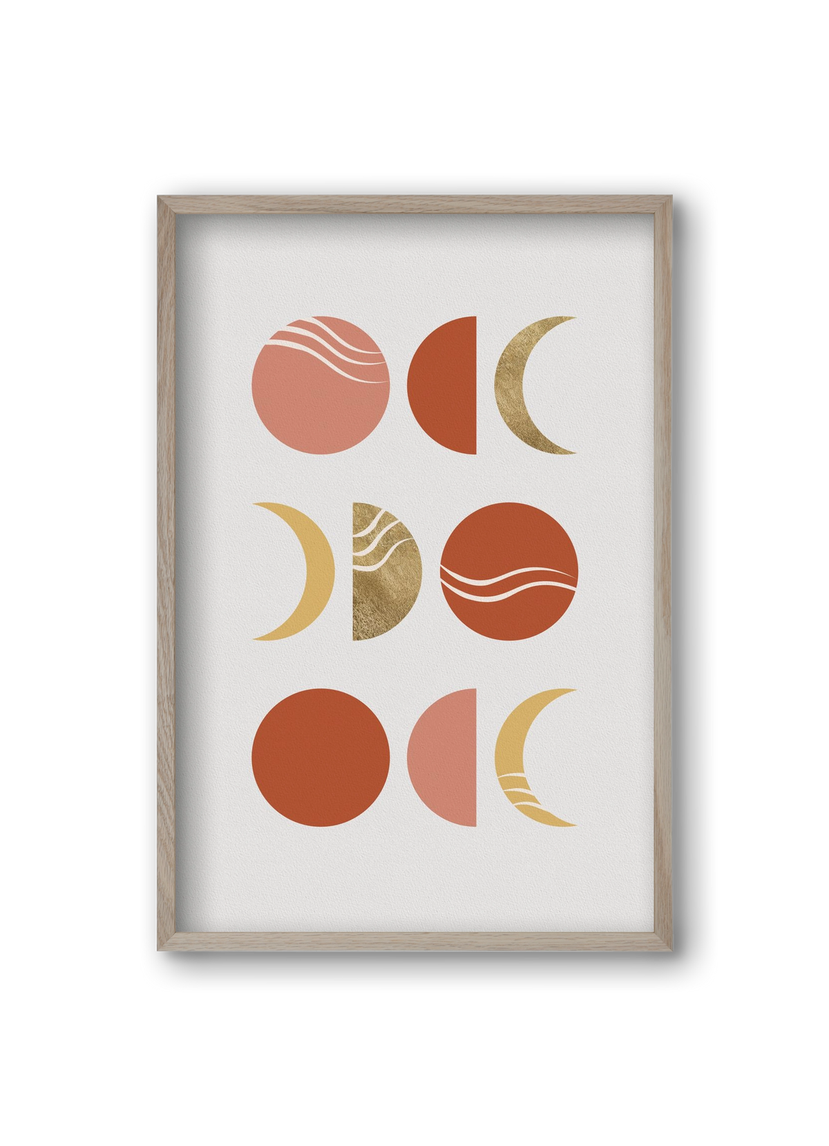 Bohemian Moon Phases, 20x30 cm (20x30 cm), Tölgy keret