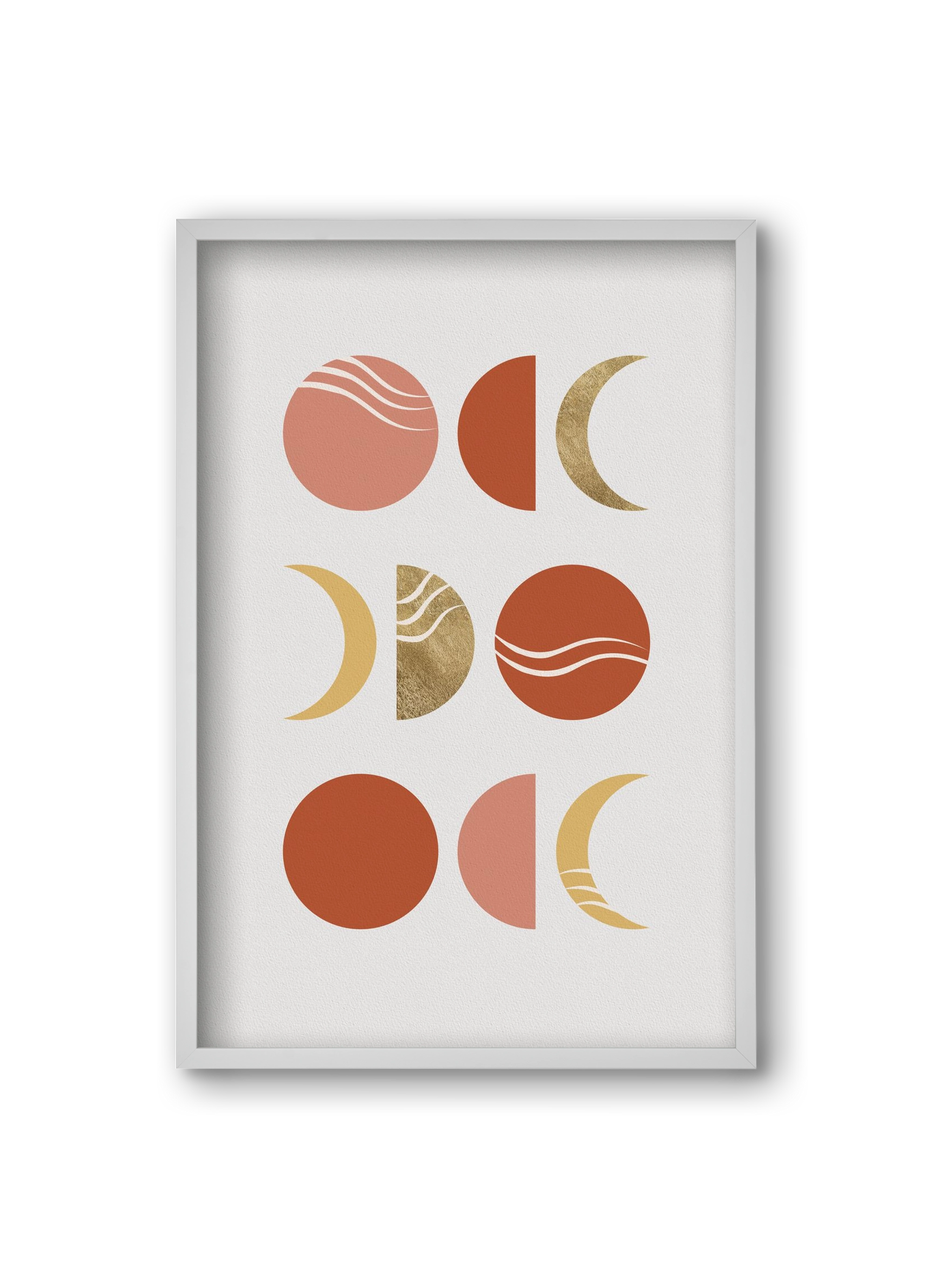 Bohemian Moon Phases, 20x30 cm (20x30 cm), Fehér keret