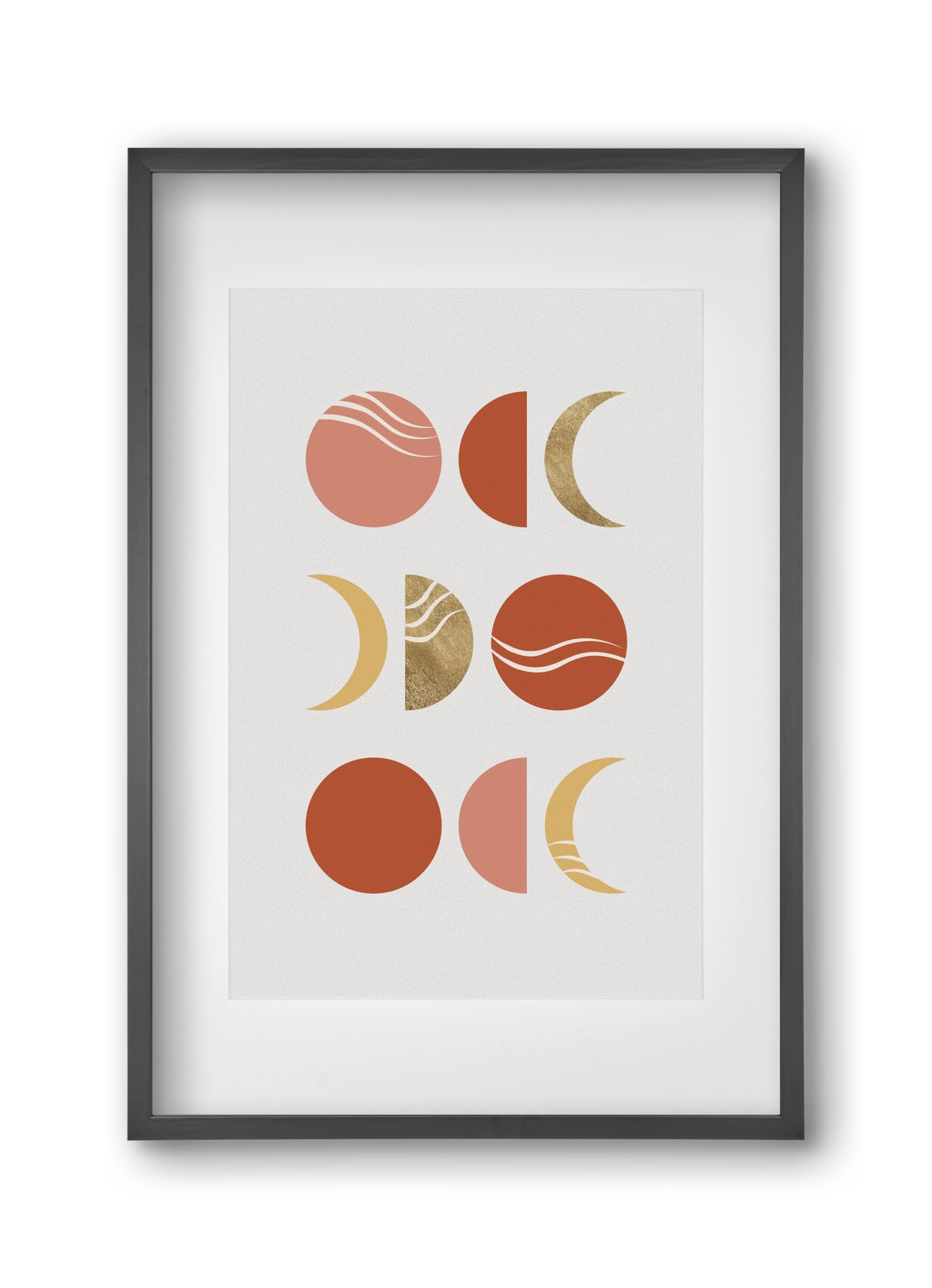 Bohemian Moon Phases, 30x45 cm (20x30 cm), Fekete keret, paszpartuval