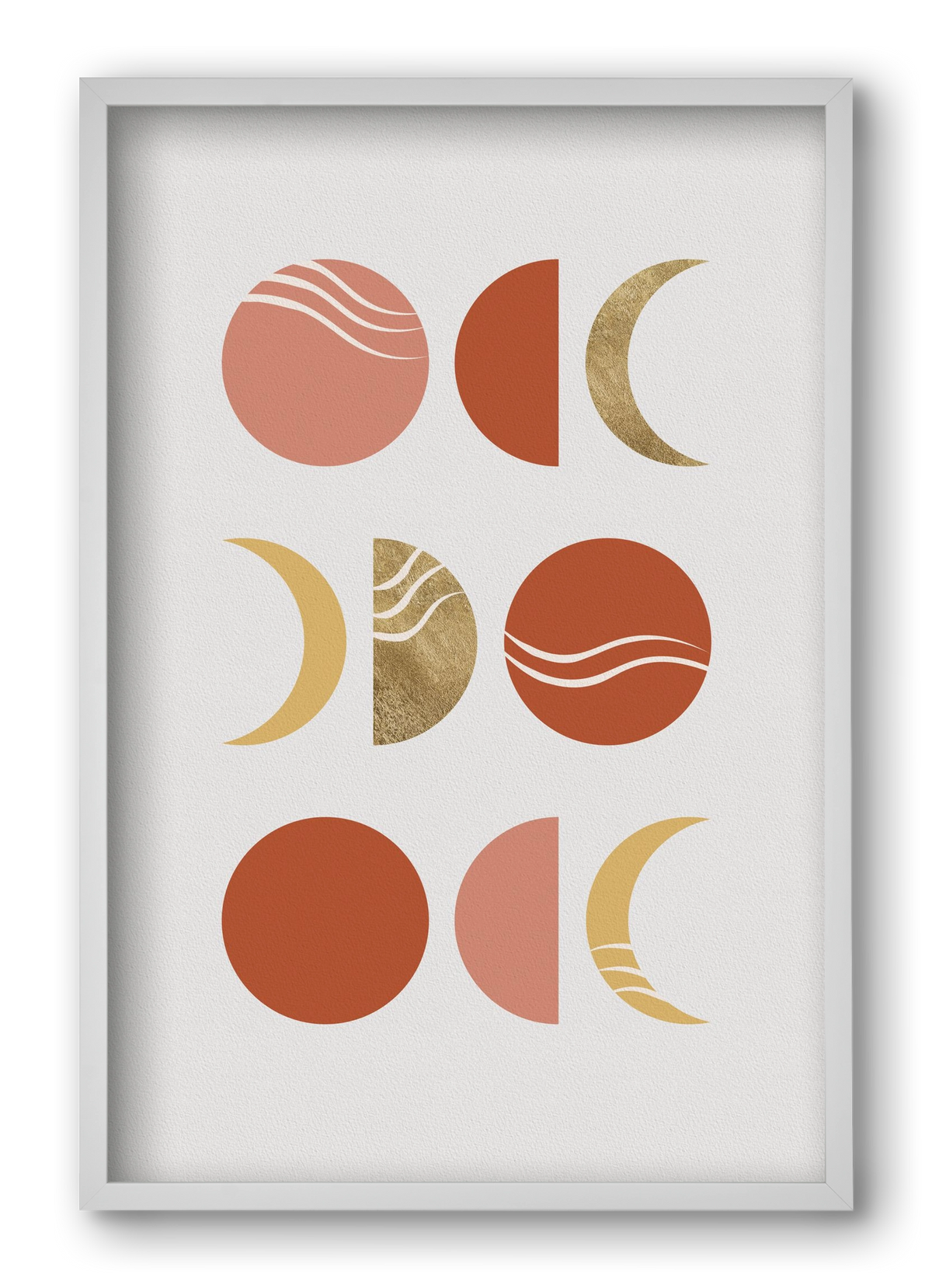 Bohemian Moon Phases, 40x60 cm (40x60 cm), Fehér keret