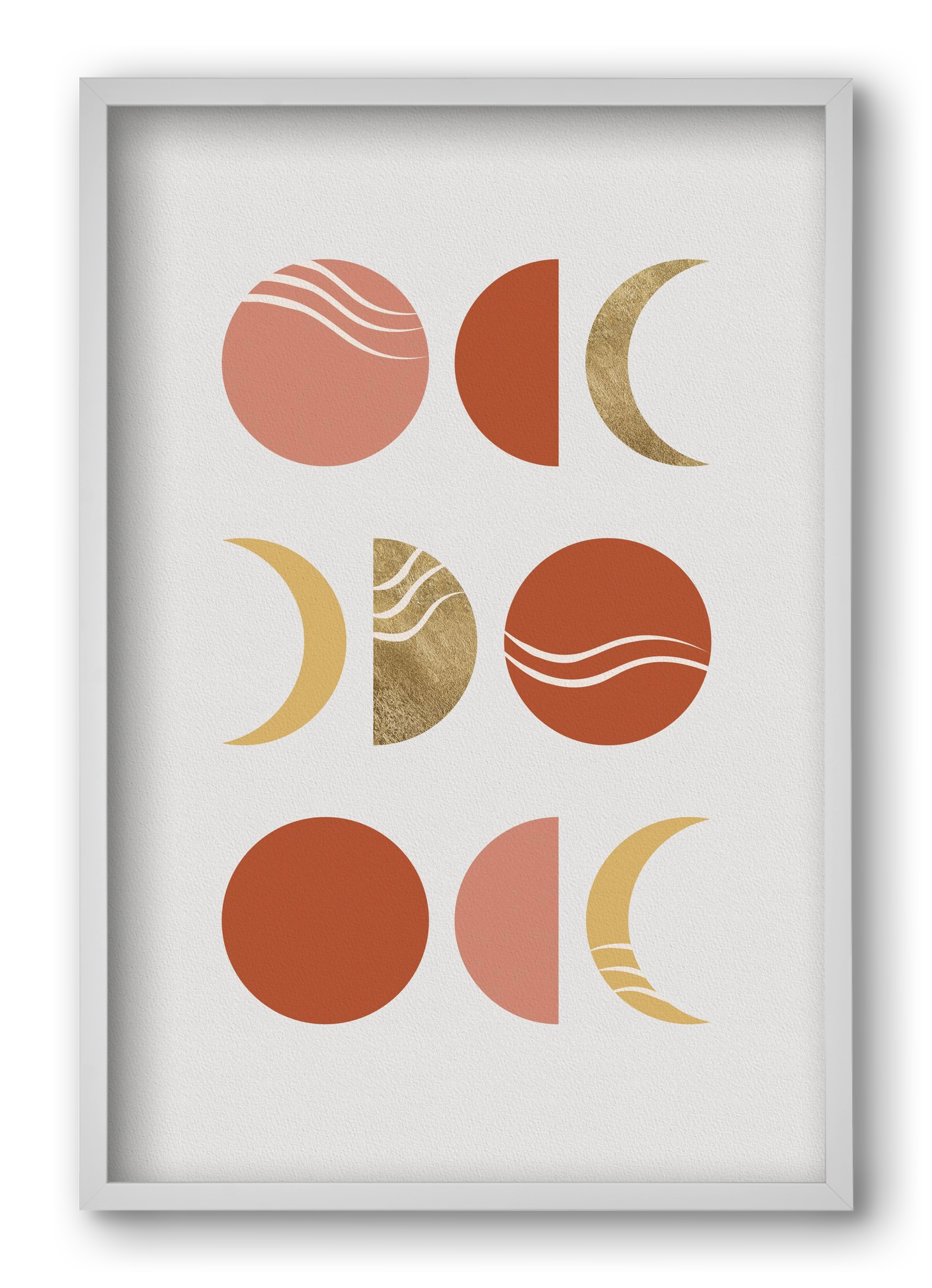 Bohemian Moon Phases, 40x60 cm (40x60 cm), Fehér keret