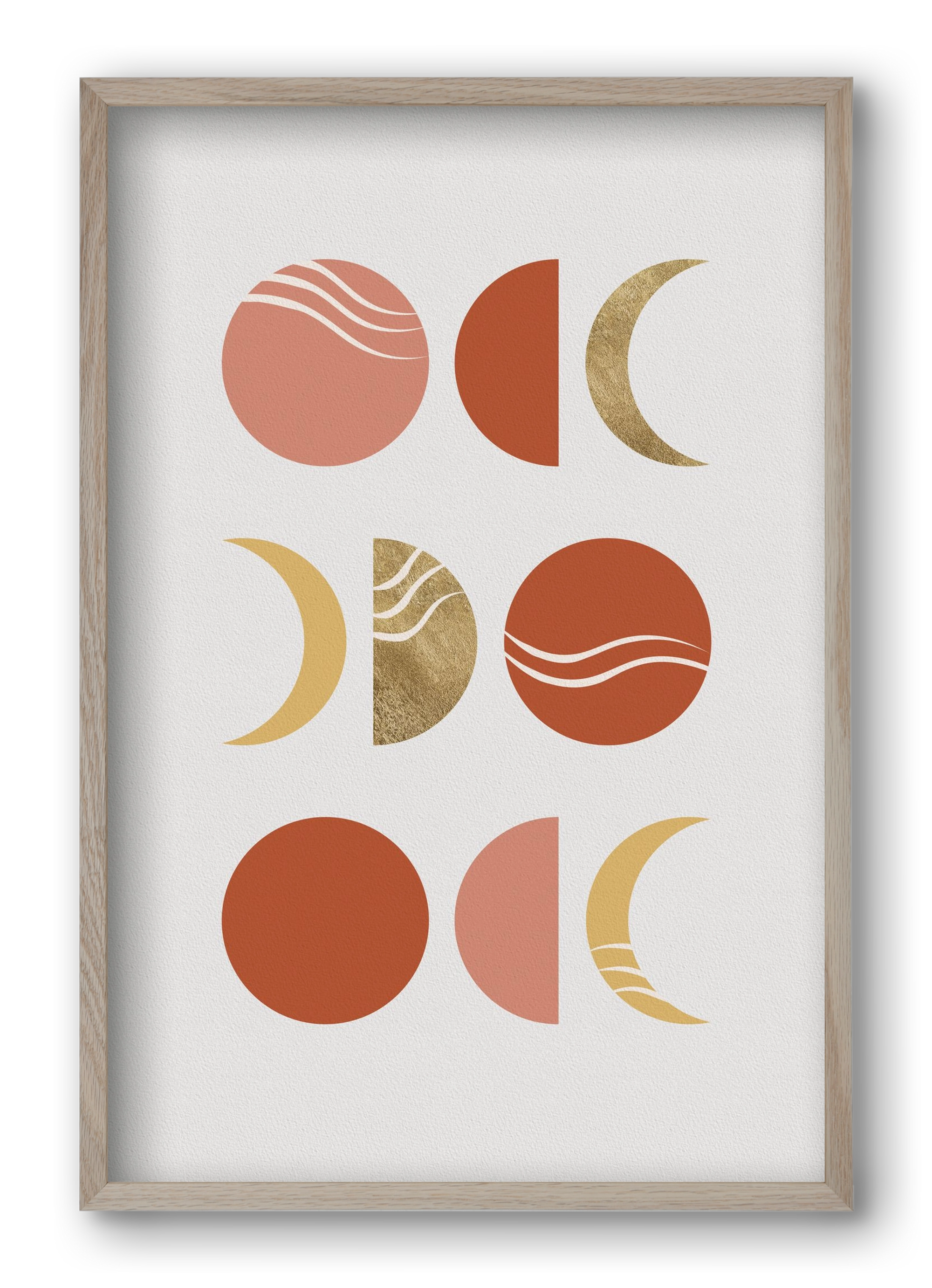 Bohemian Moon Phases, 40x60 cm (40x60 cm), Tölgy keret