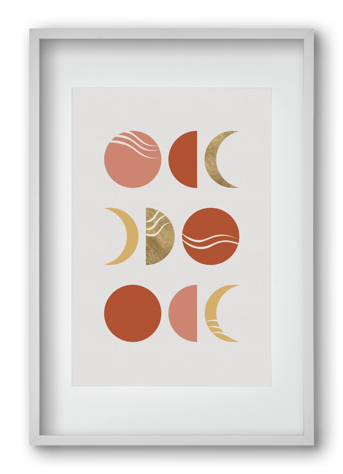 Bohemian Moon Phases, 40x60 cm (30x45 cm), Fehér keret, paszpartuval