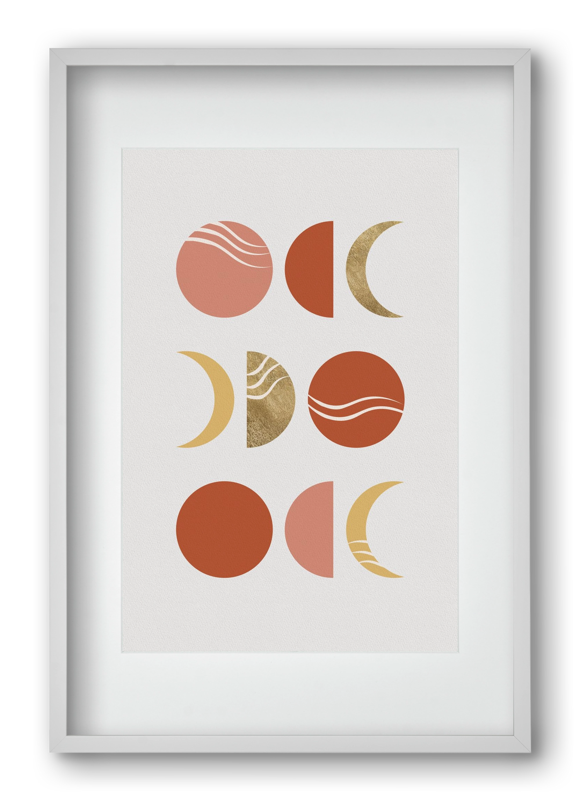 Bohemian Moon Phases, 40x60 cm (30x45 cm), Fehér keret, paszpartuval