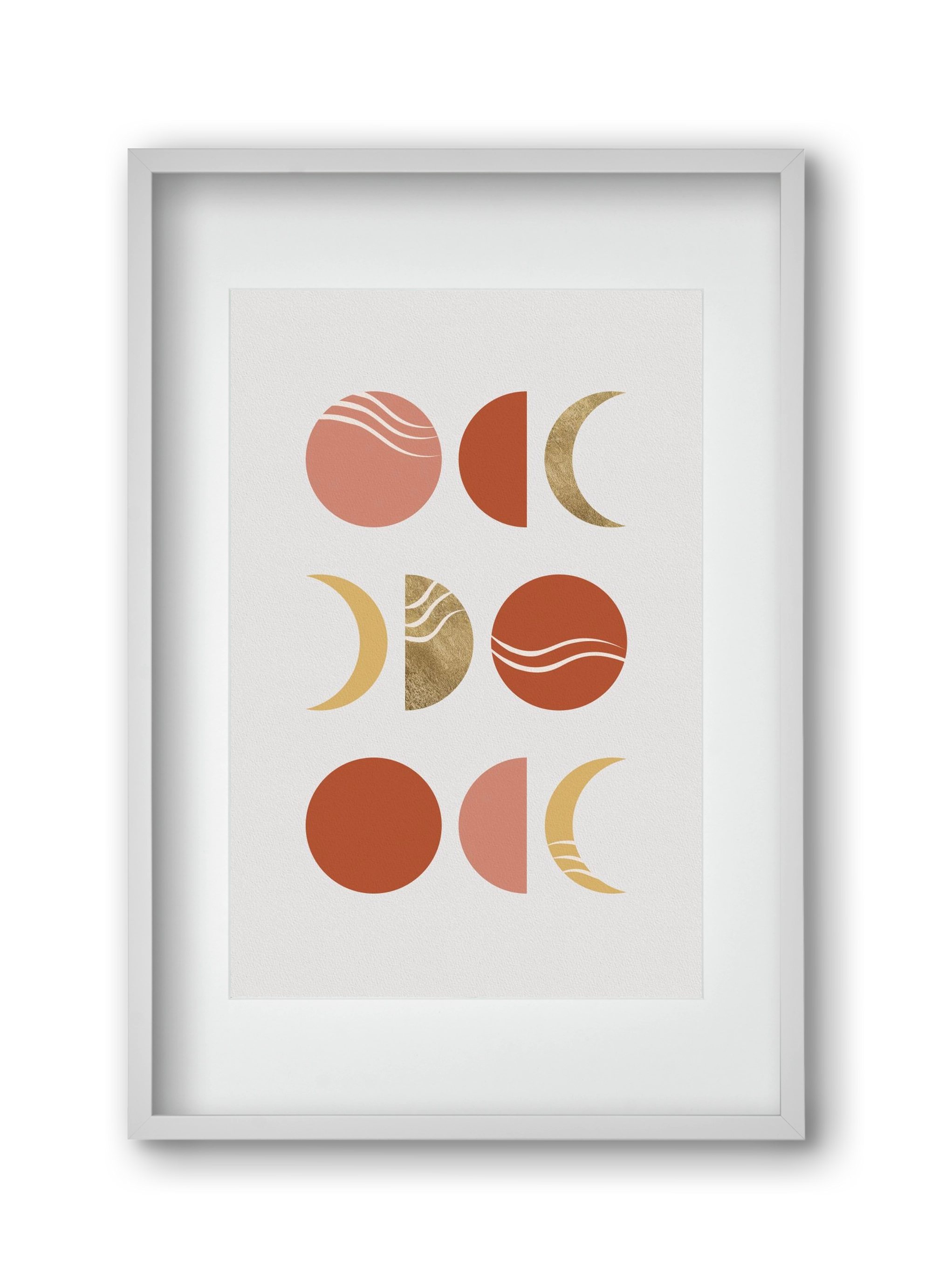 Bohemian Moon Phases, 30x45 cm (20x30 cm), Fehér keret, paszpartuval