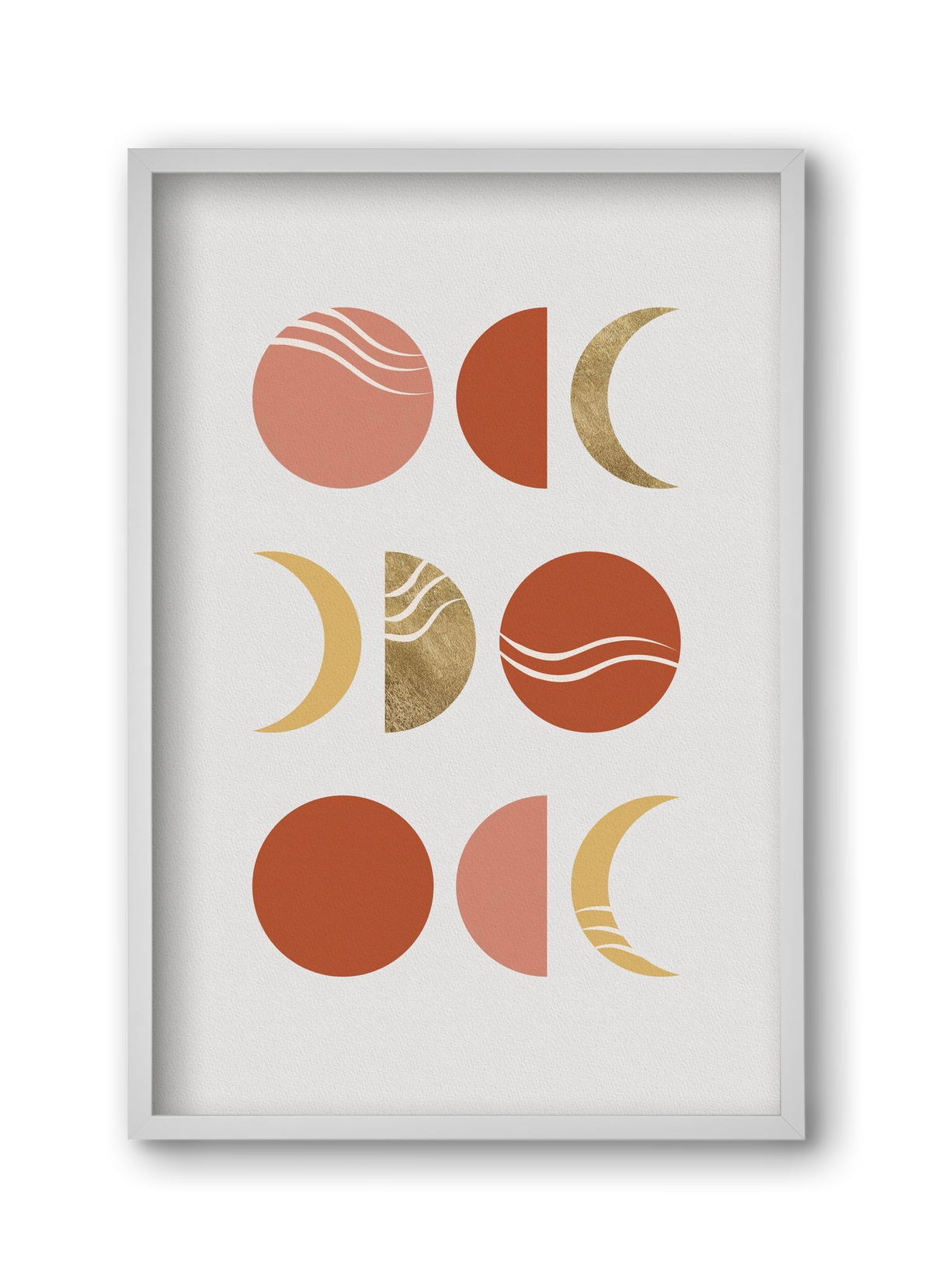 Bohemian Moon Phases, 30x45 cm (30x45 cm), Fehér keret