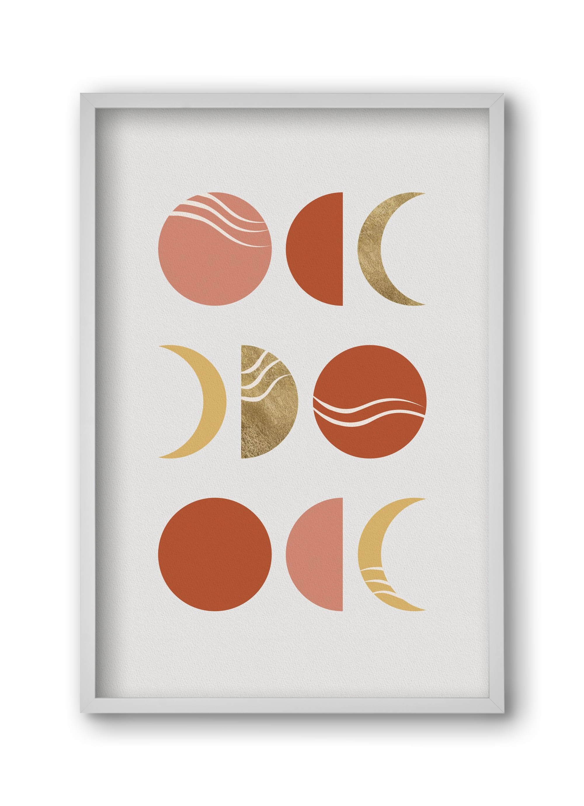 Bohemian Moon Phases, 30x45 cm (30x45 cm), Fehér keret