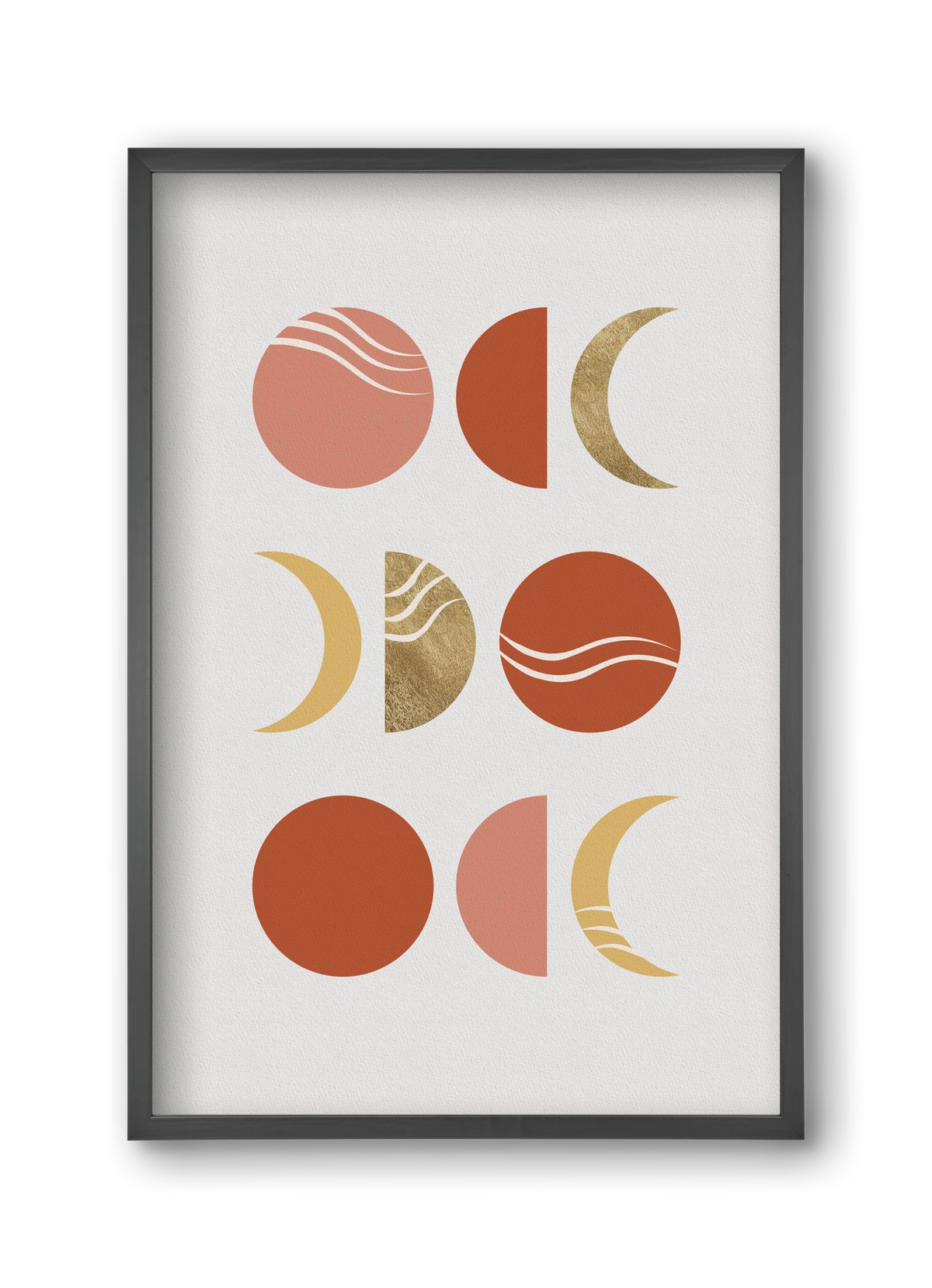 Bohemian Moon Phases, 30x45 cm (30x45 cm), Fekete keret