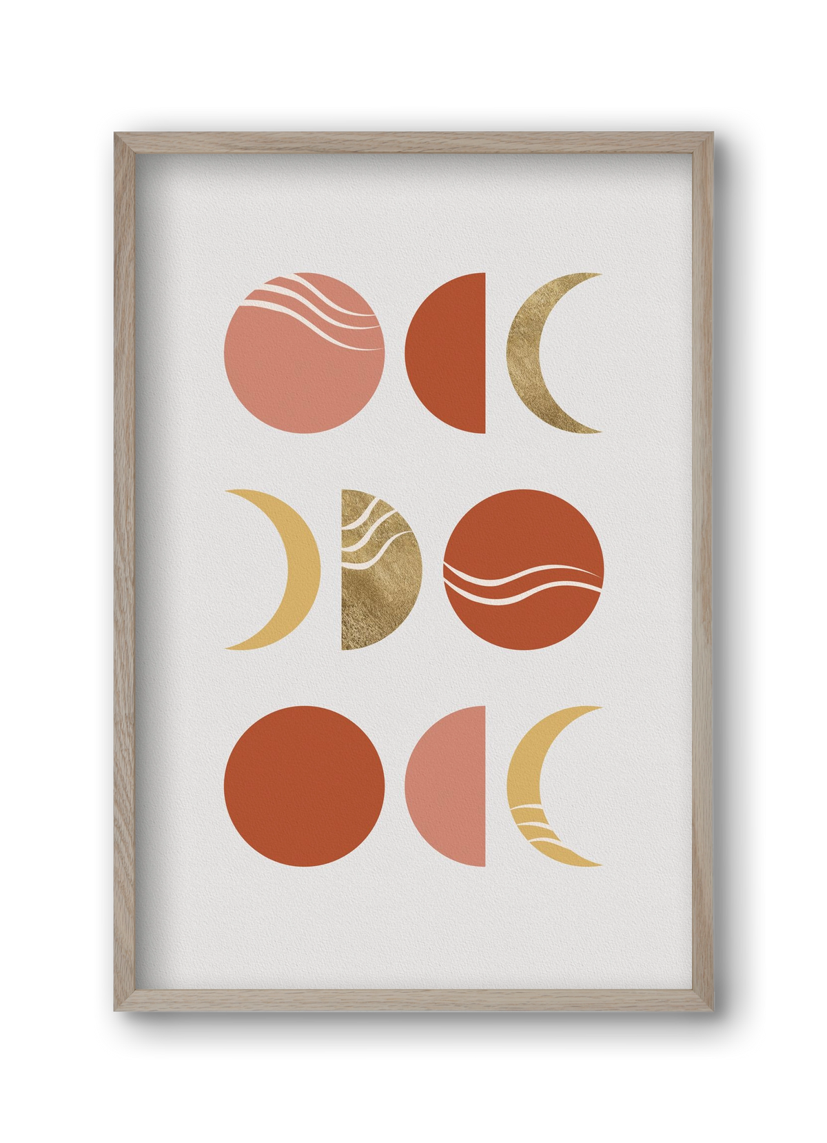 Bohemian Moon Phases, 30x45 cm (30x45 cm), Tölgy keret