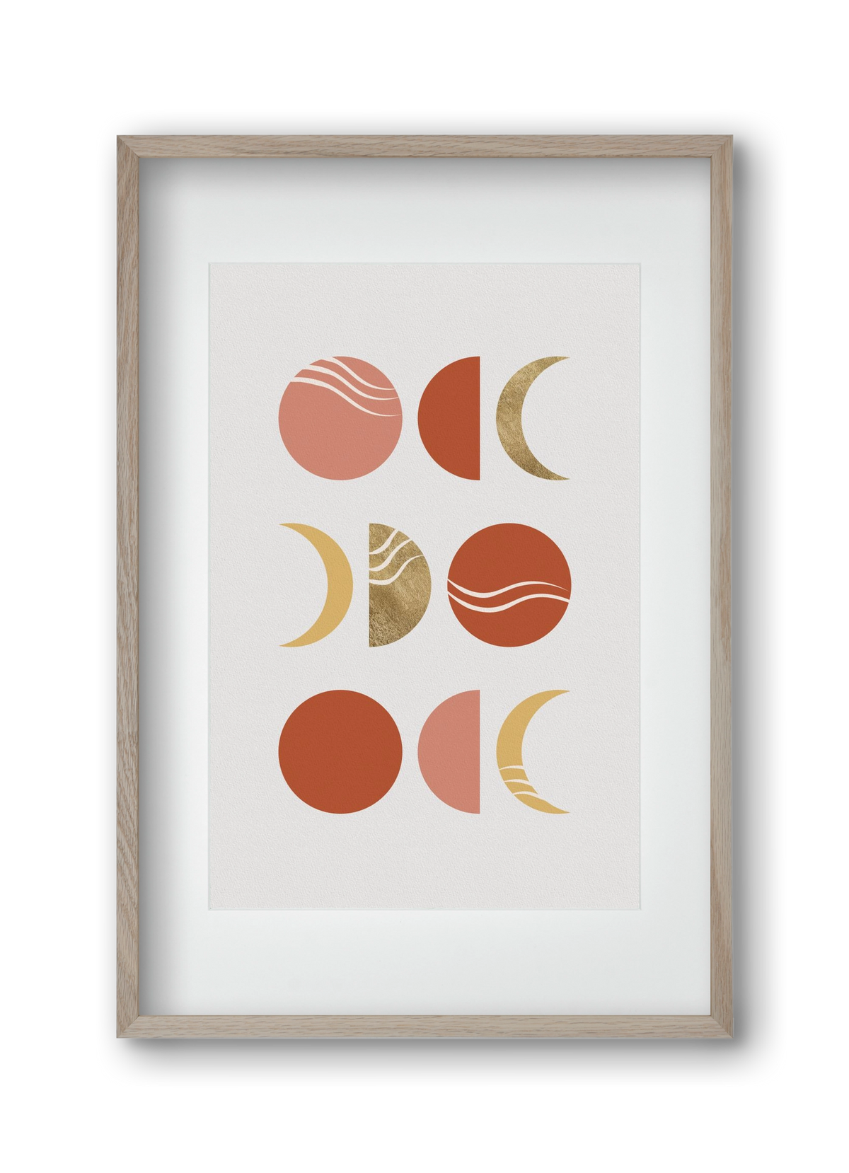 Bohemian Moon Phases, 30x45 cm (20x30 cm), Tölgy keret, paszpartuval