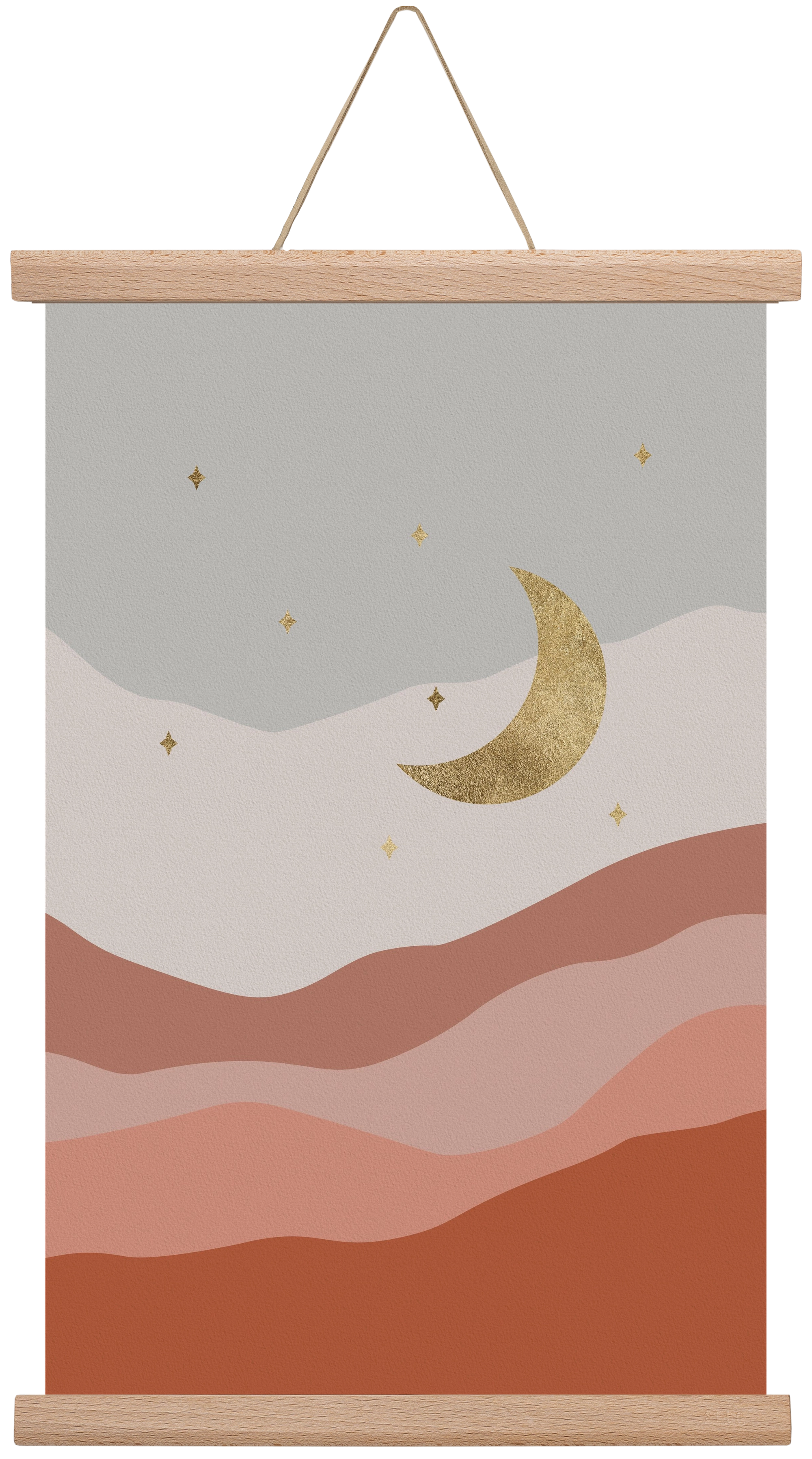 Bohemian Moon, 30x45 cm (30x45 cm), Tölgy akasztó