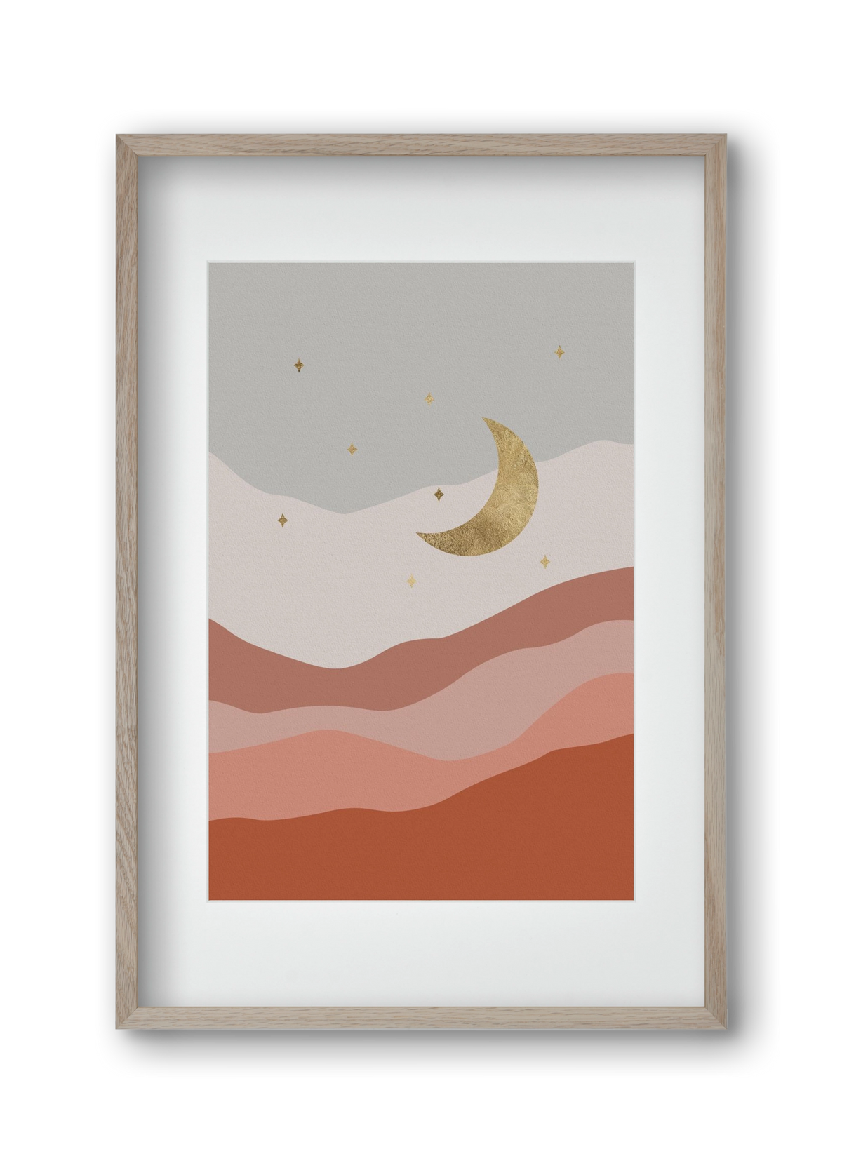 Bohemian Moon, 30x45 cm (20x30 cm), Tölgy keret, paszpartuval