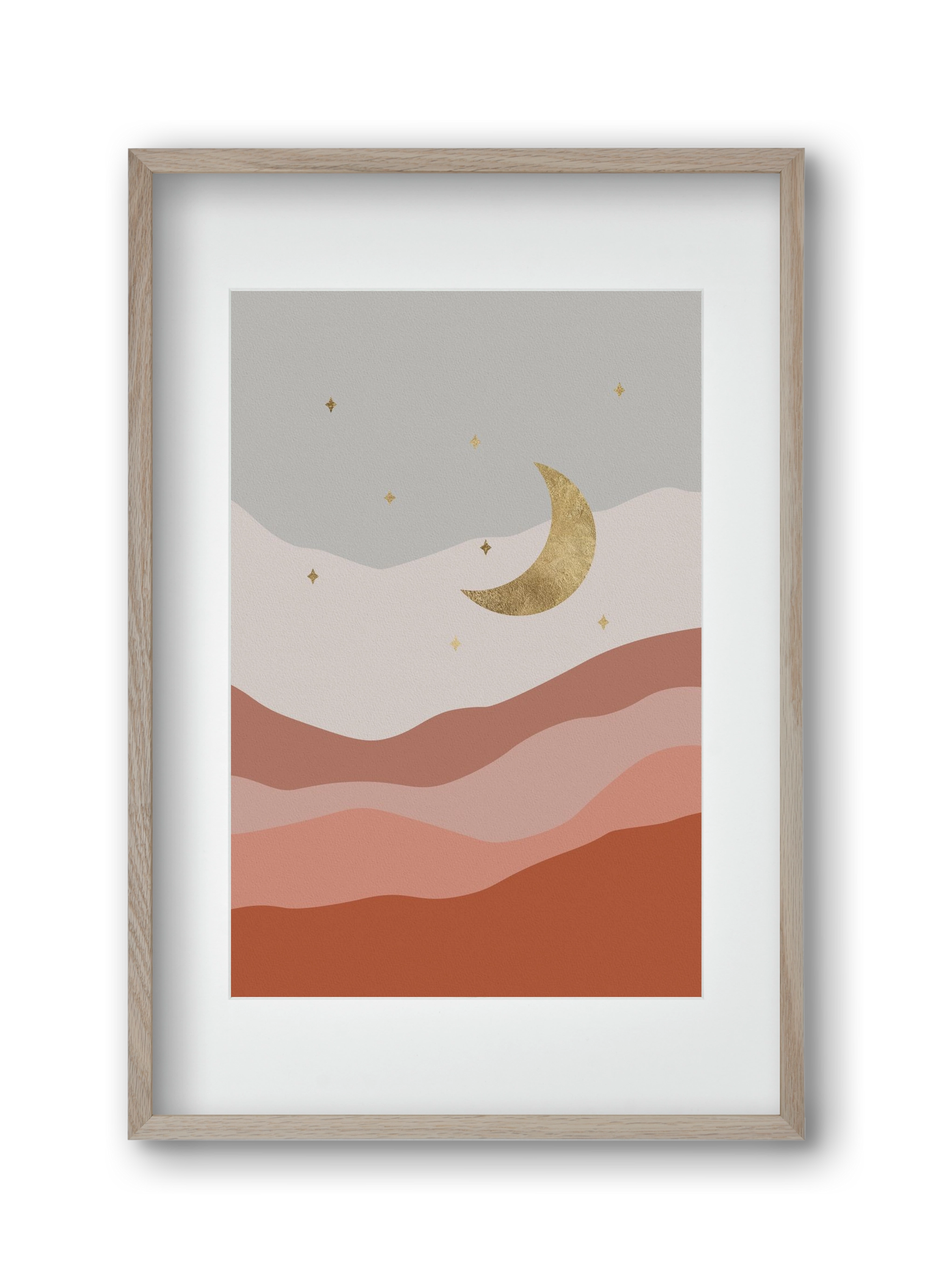 Bohemian Moon, 30x45 cm (20x30 cm), Tölgy keret, paszpartuval