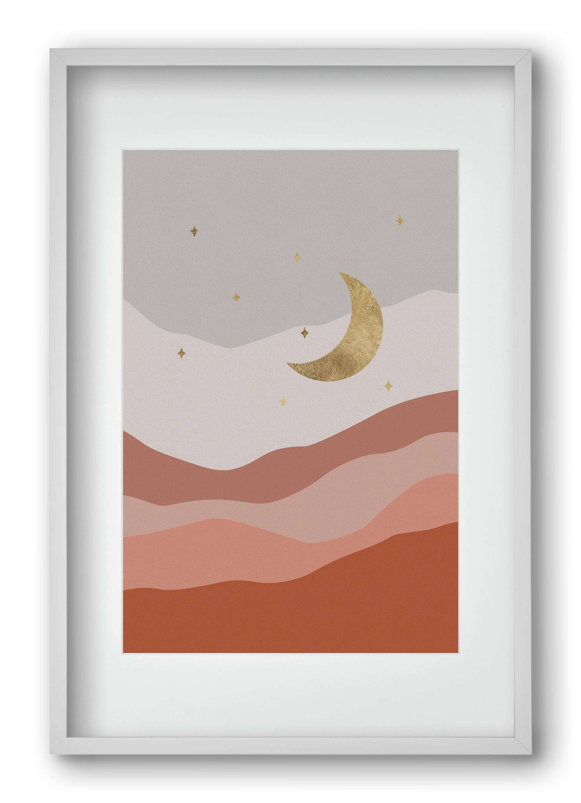 Bohemian Moon, 40x60 cm (30x45 cm), Fehér keret, paszpartuval