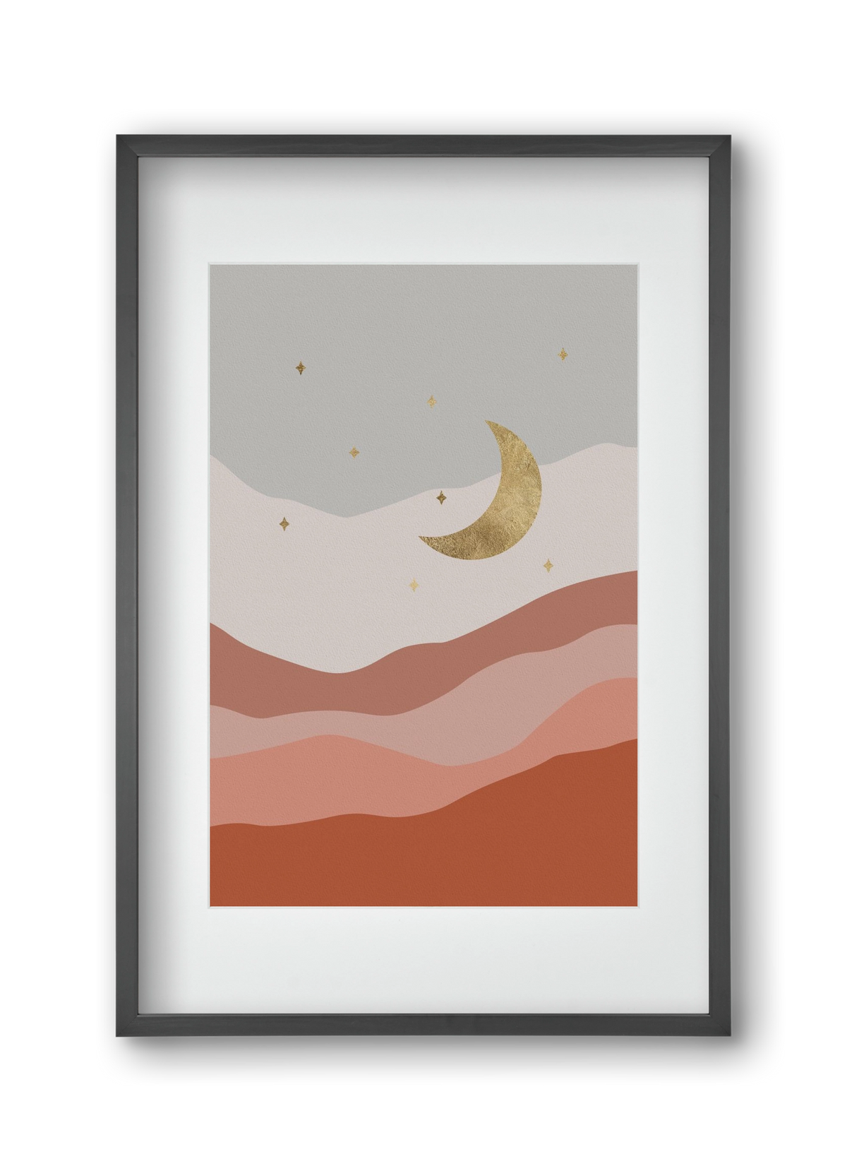 Bohemian Moon, 30x45 cm (20x30 cm), Fekete keret, paszpartuval