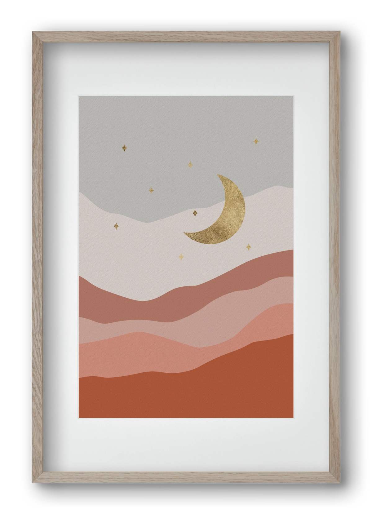 Bohemian Moon, 40x60 cm (30x45 cm), Tölgy keret, paszpartuval