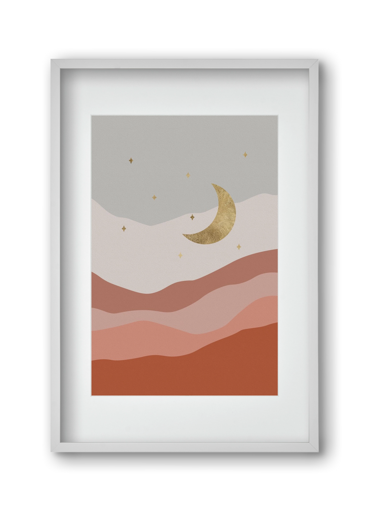 Bohemian Moon, 30x45 cm (20x30 cm), Fehér keret, paszpartuval