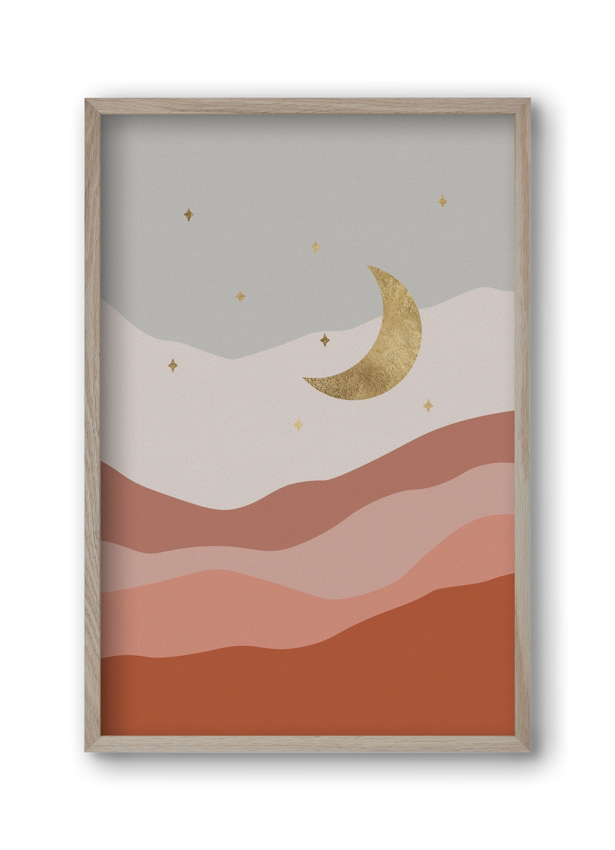 Bohemian Moon, 30x45 cm (30x45 cm), Tölgy keret