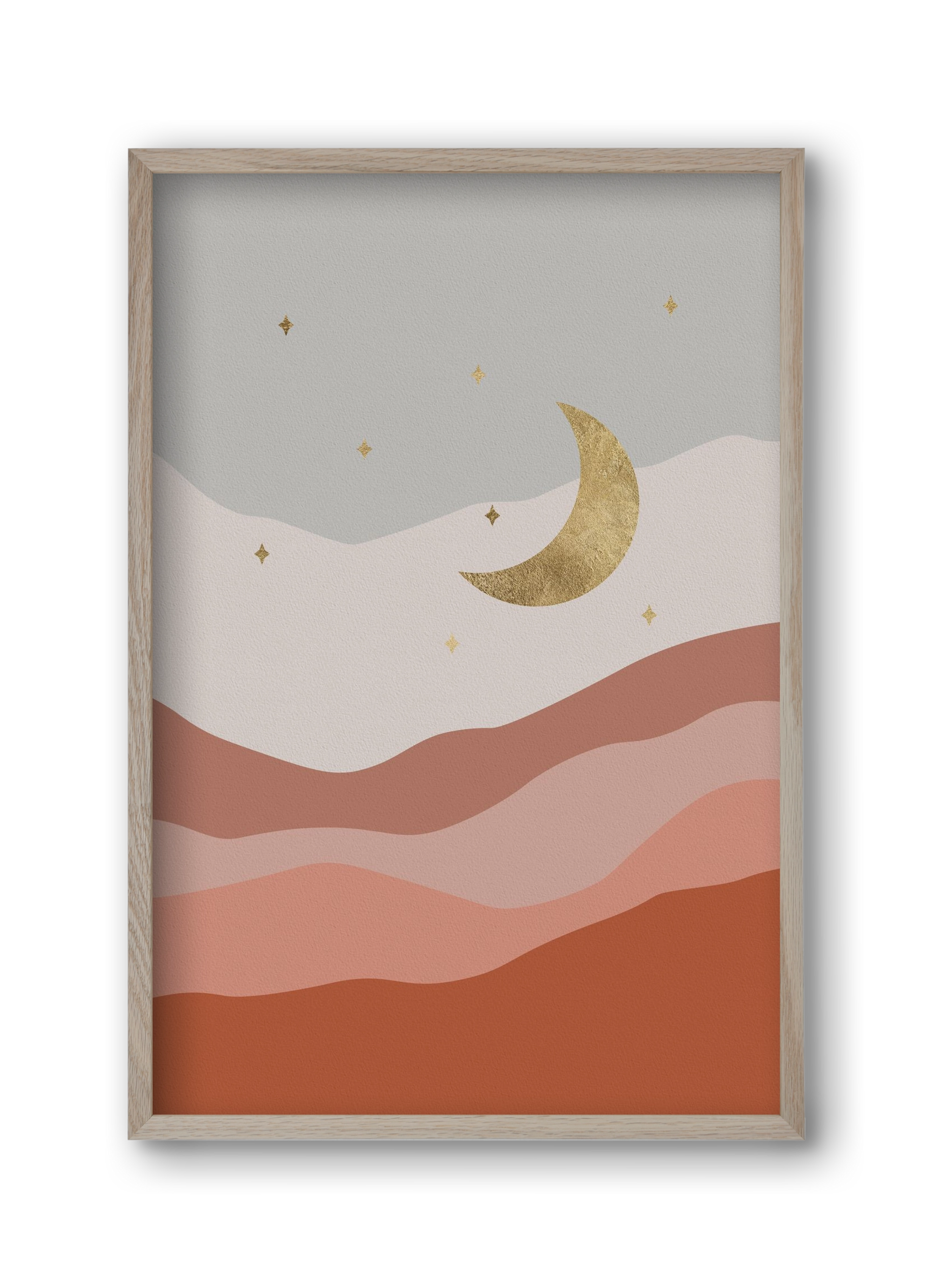 Bohemian Moon, 30x45 cm (30x45 cm), Tölgy keret