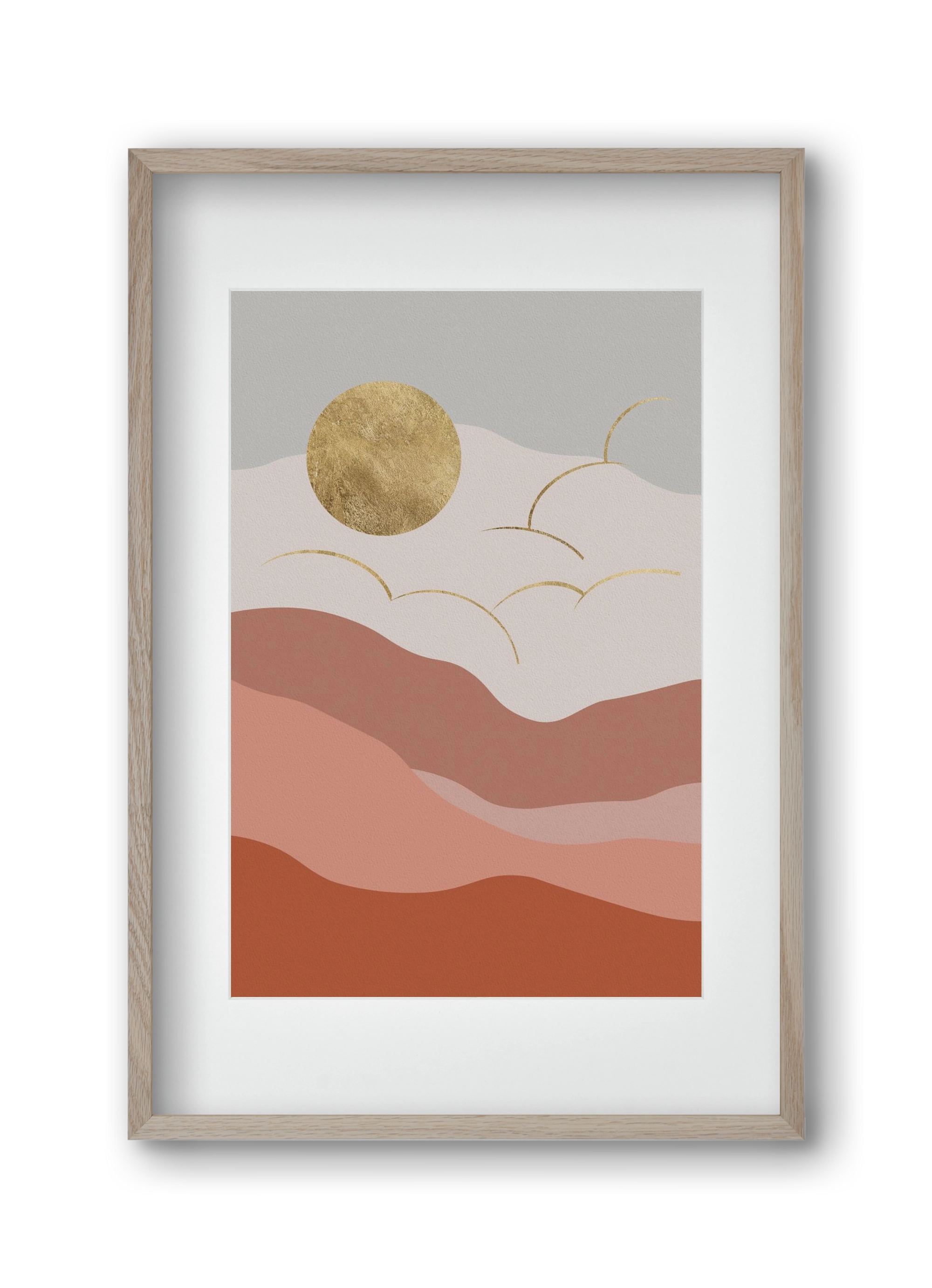 Bohemian Sun, 30x45 cm (20x30 cm), Tölgy keret, paszpartuval