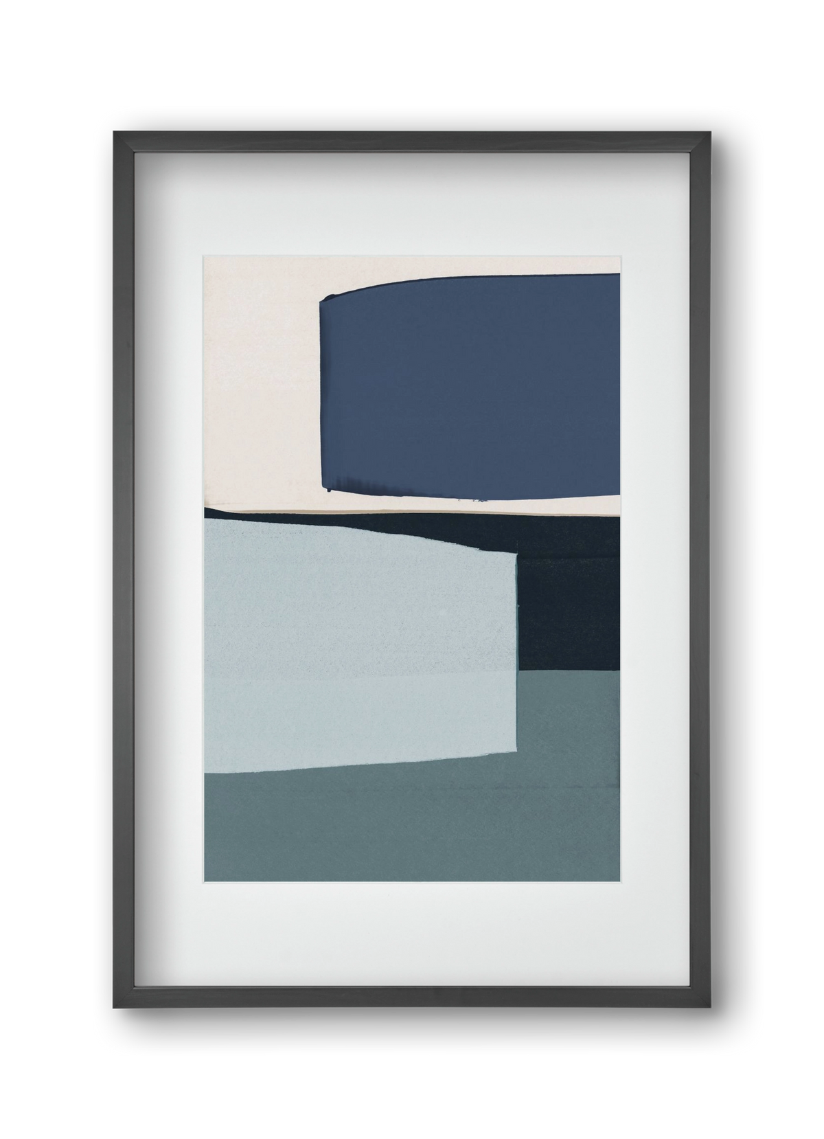 Calm Blue, 30x45 cm (20x30 cm), Fekete keret, paszpartuval