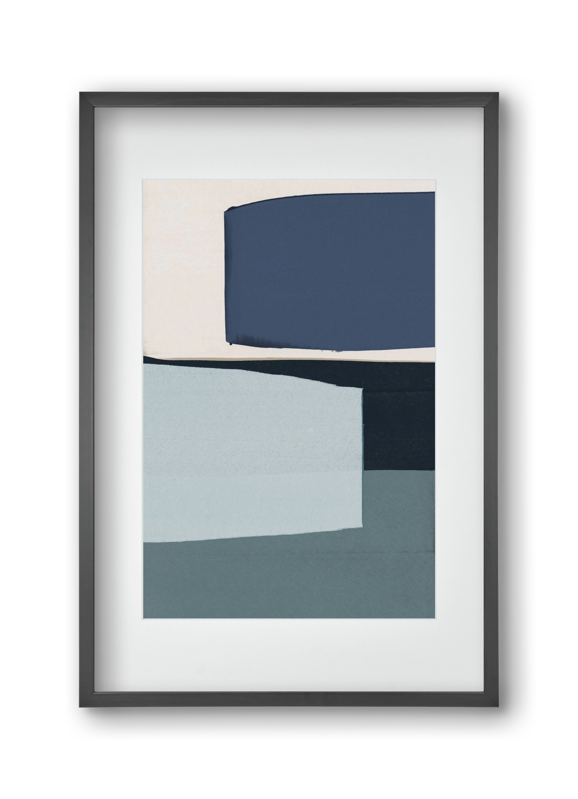 Calm Blue, 30x45 cm (20x30 cm), Fekete keret, paszpartuval